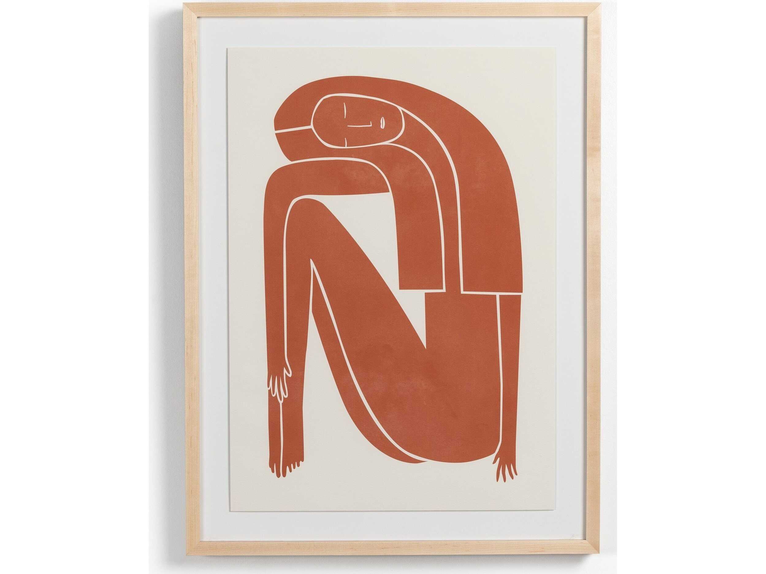 Four Hands Art Studio Figurative Figure Terracotta by Roseanne Kenny Natural Maple  Canvas Wall Art