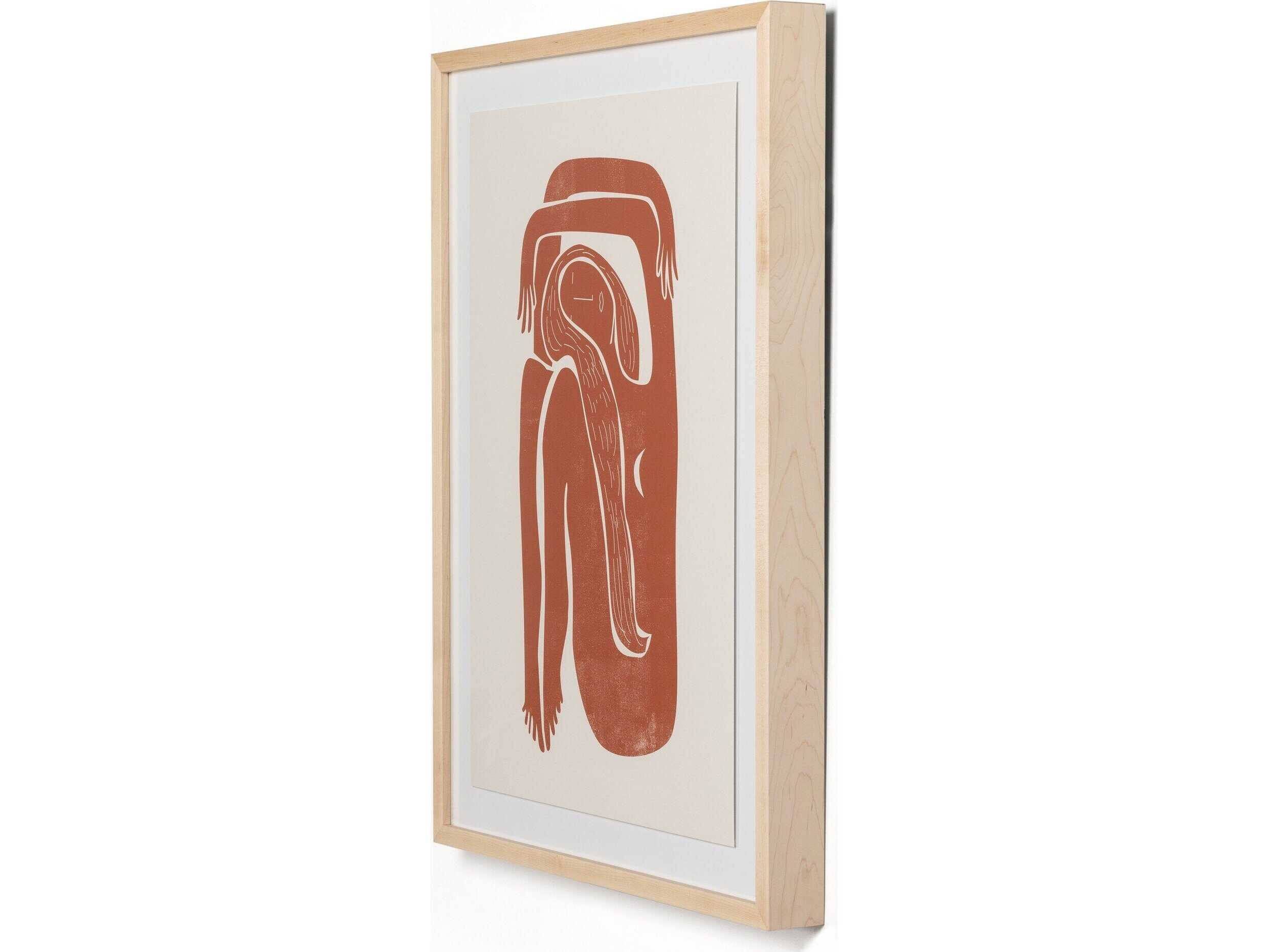 Four Hands Art Studio Moon River Terracotta by Roseanne Kenny Natural Maple  Canvas Wall Art