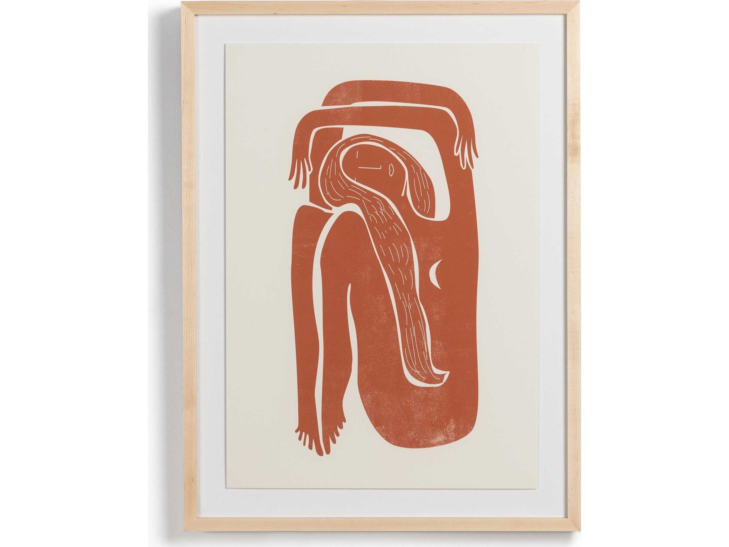 Four Hands Art Studio Moon River Terracotta by Roseanne Kenny Natural Maple  Canvas Wall Art