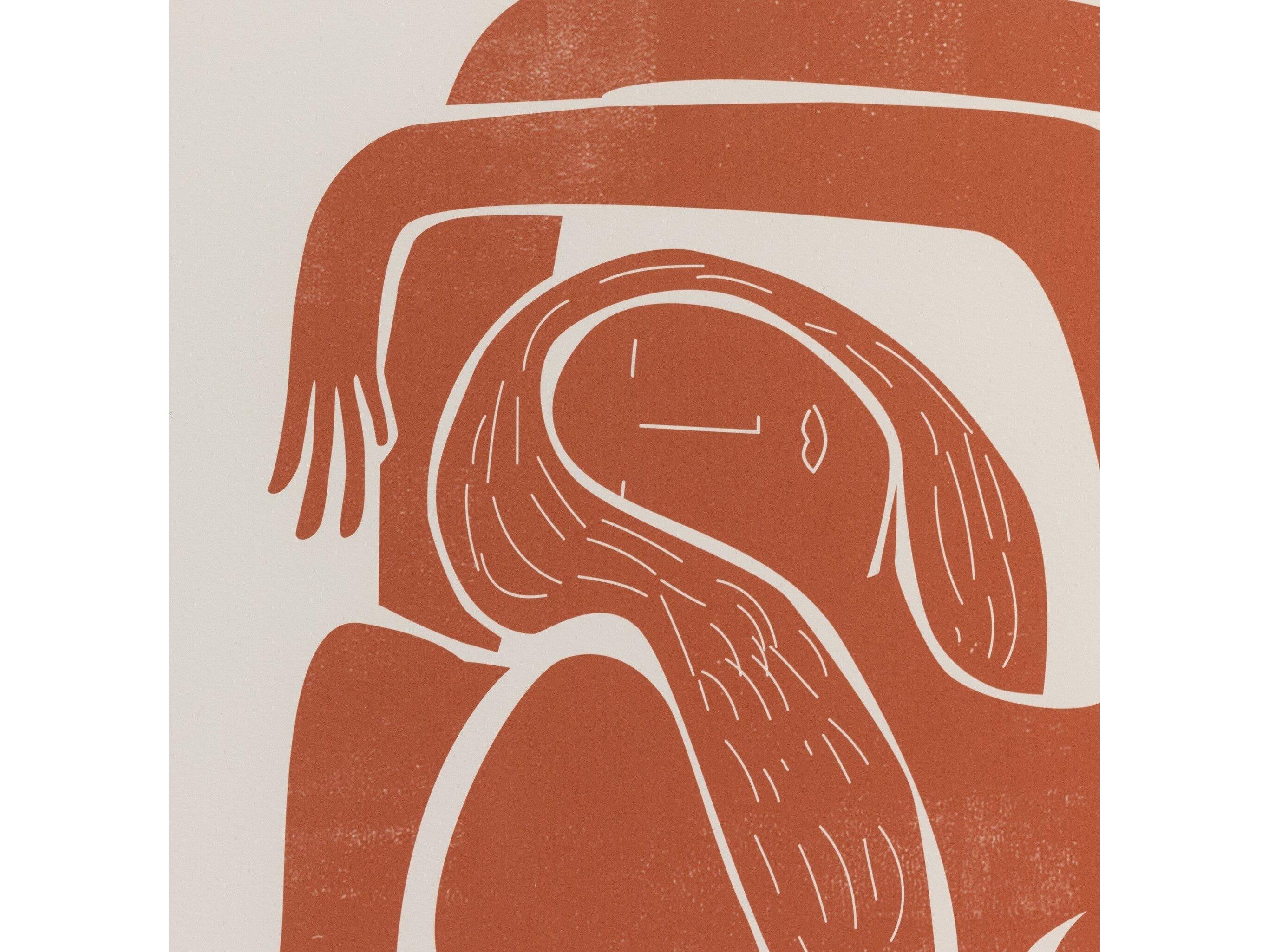 Four Hands Art Studio Moon River Terracotta by Roseanne Kenny Natural Maple  Canvas Wall Art