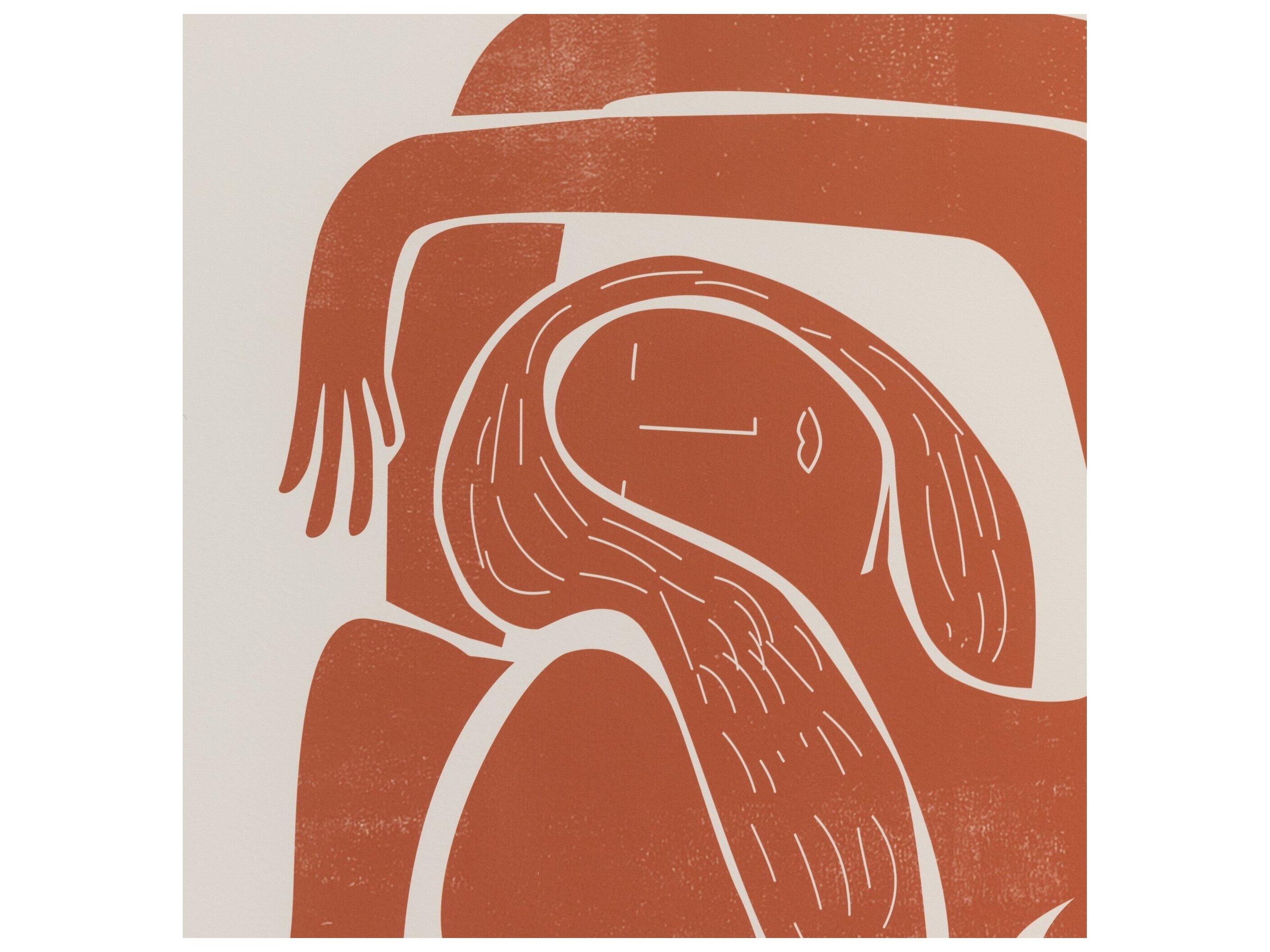 Four Hands Art Studio Moon River Terracotta by Roseanne Kenny Natural Maple  Canvas Wall Art