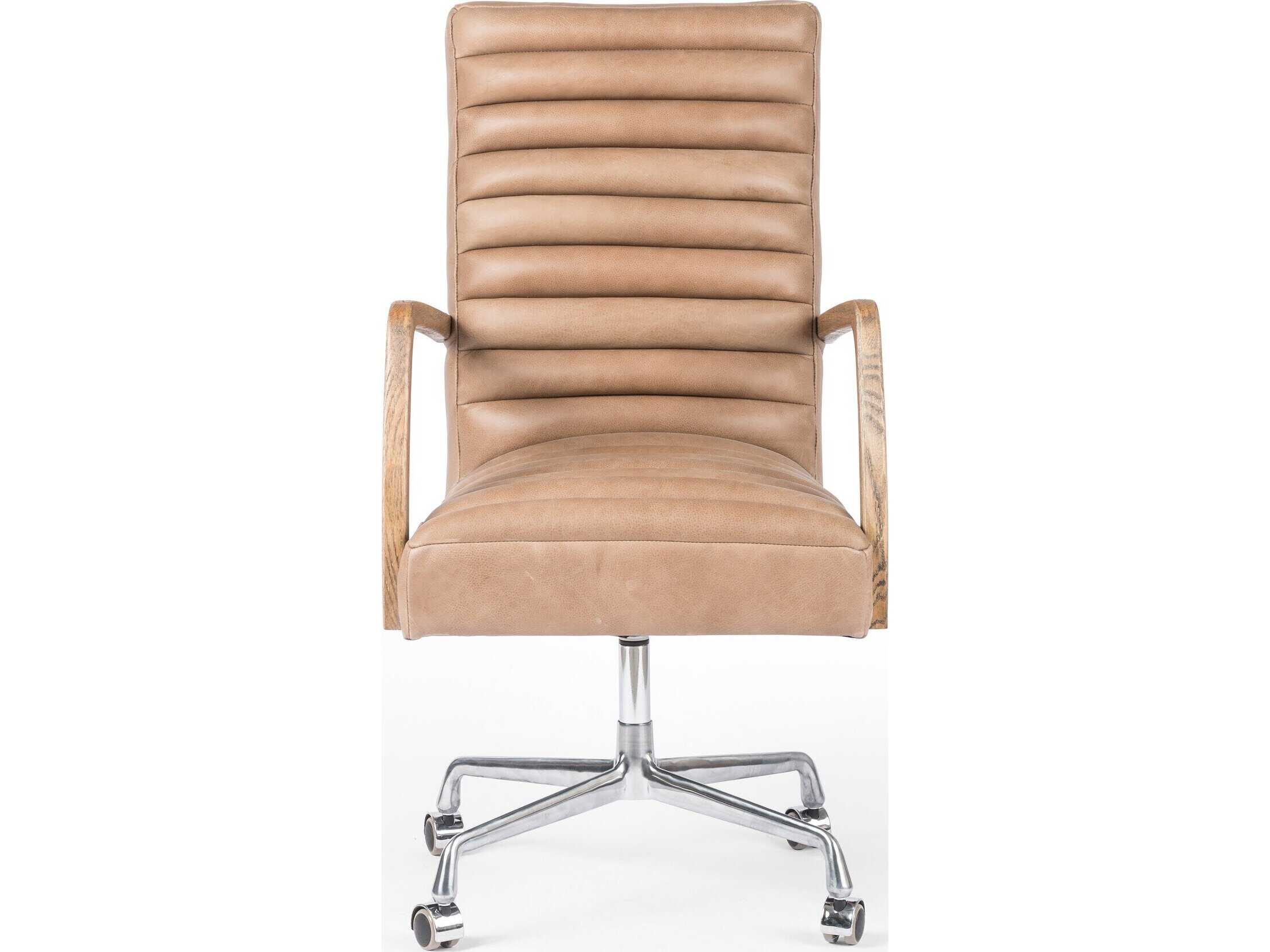 Four Hands Abbott Bryson Palermo Drift Leather Channeled Desk Chair