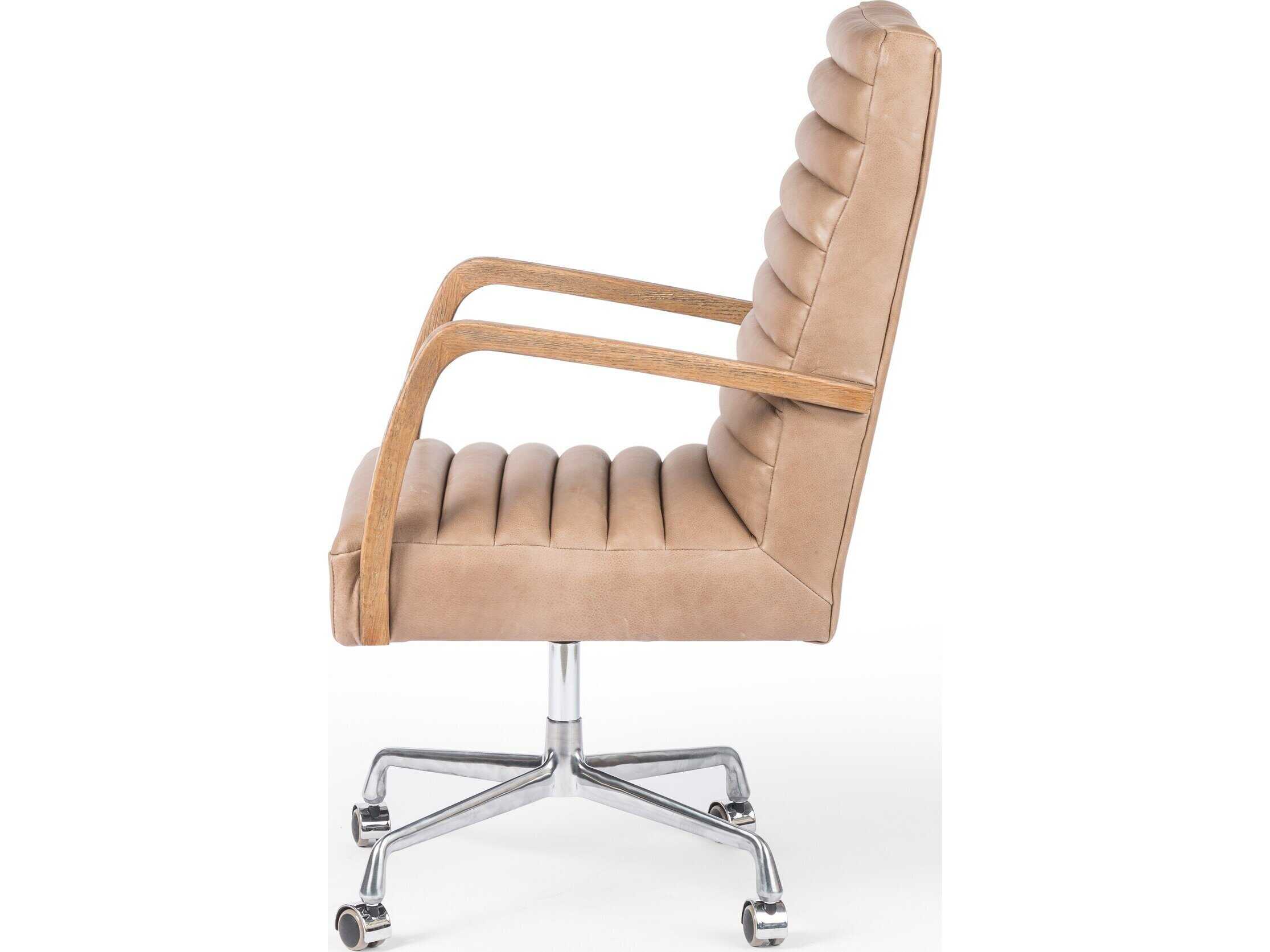 Four Hands Abbott Bryson Palermo Drift Leather Channeled Desk Chair