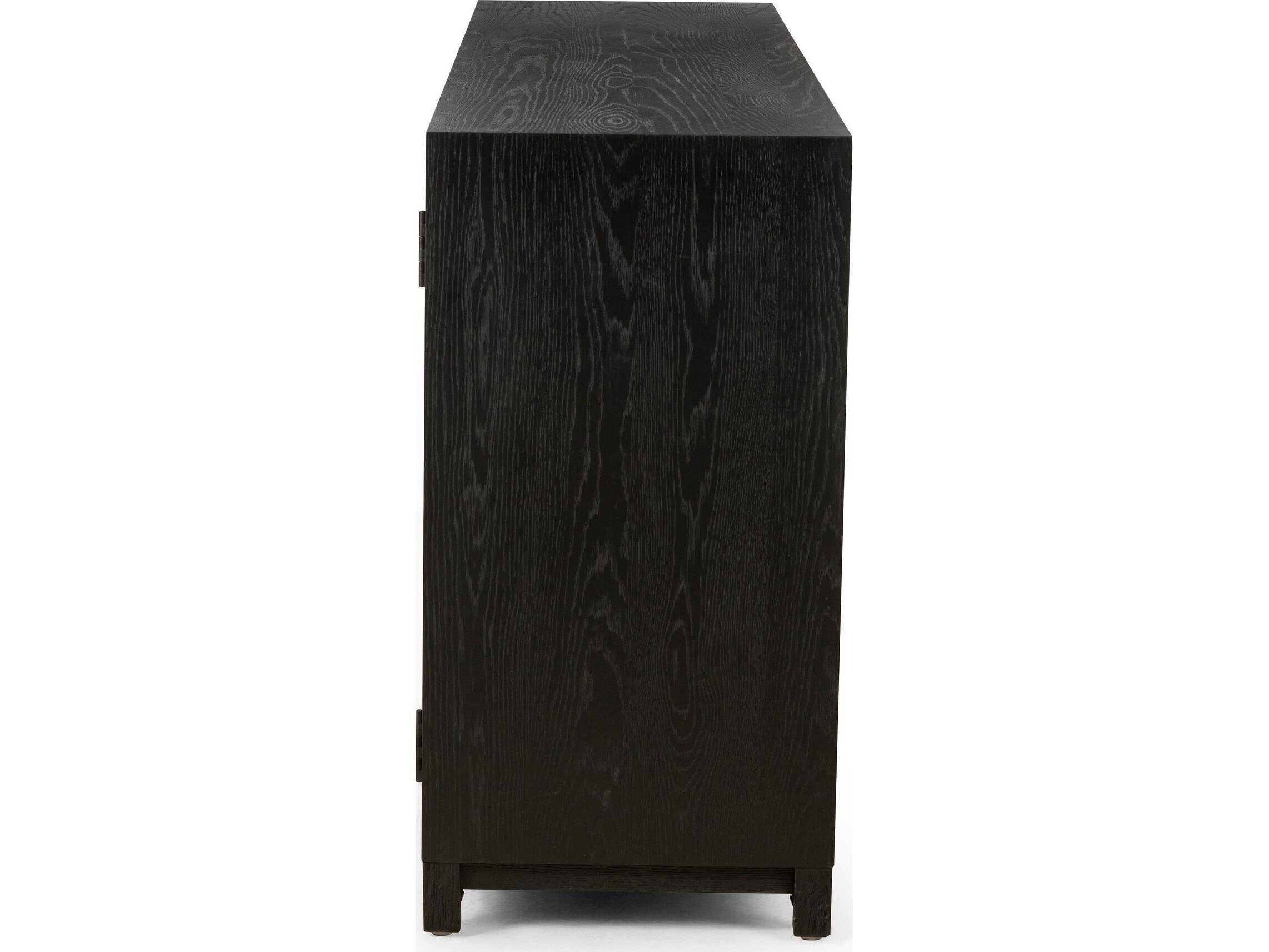 Four Hands Irondale Millie 78" Oak Wood Tempered Glass Drifted Sideboard