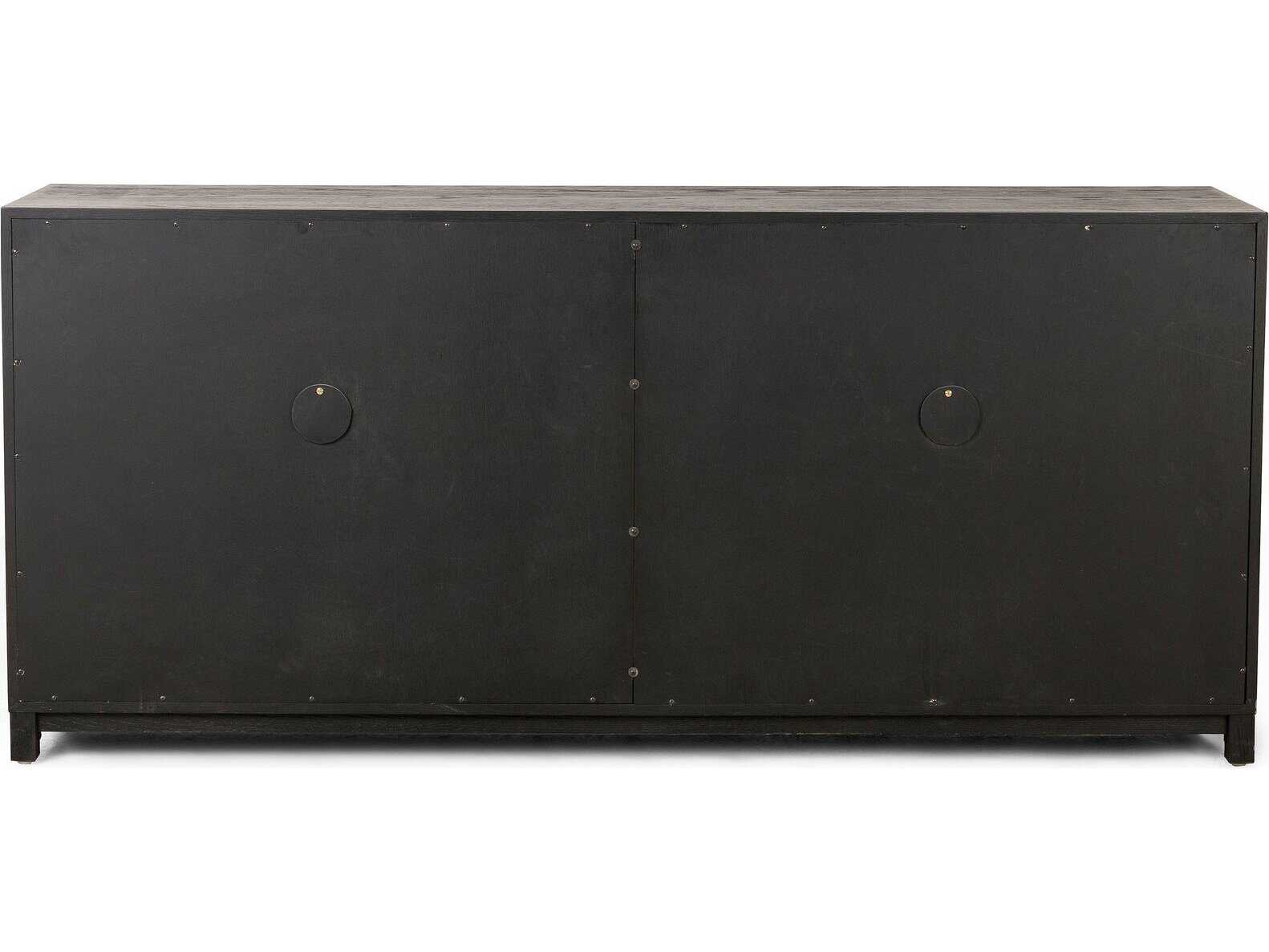 Four Hands Irondale Millie 78" Oak Wood Tempered Glass Drifted Sideboard