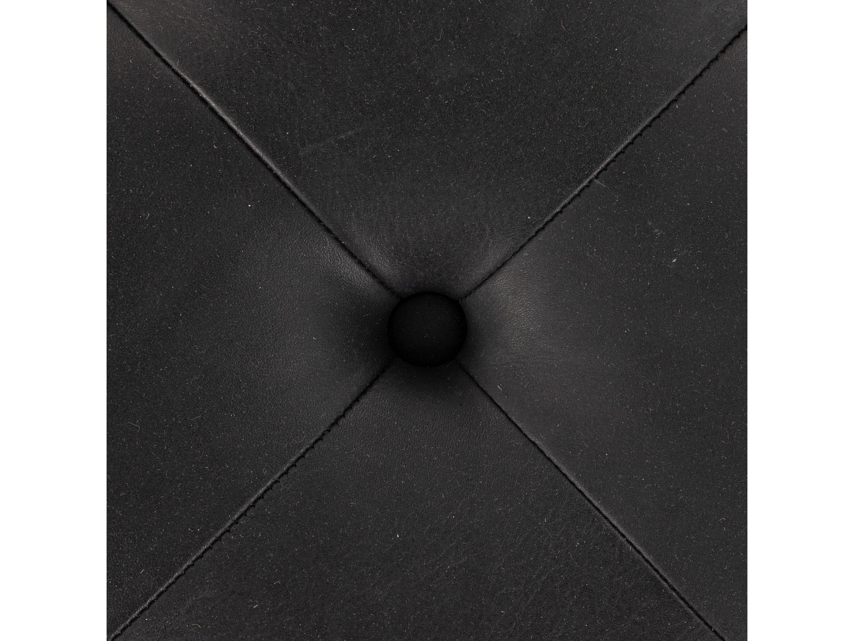 Four Hands Kensington Halston Heirloom Black Terra Brown Ash Leather Ottoman