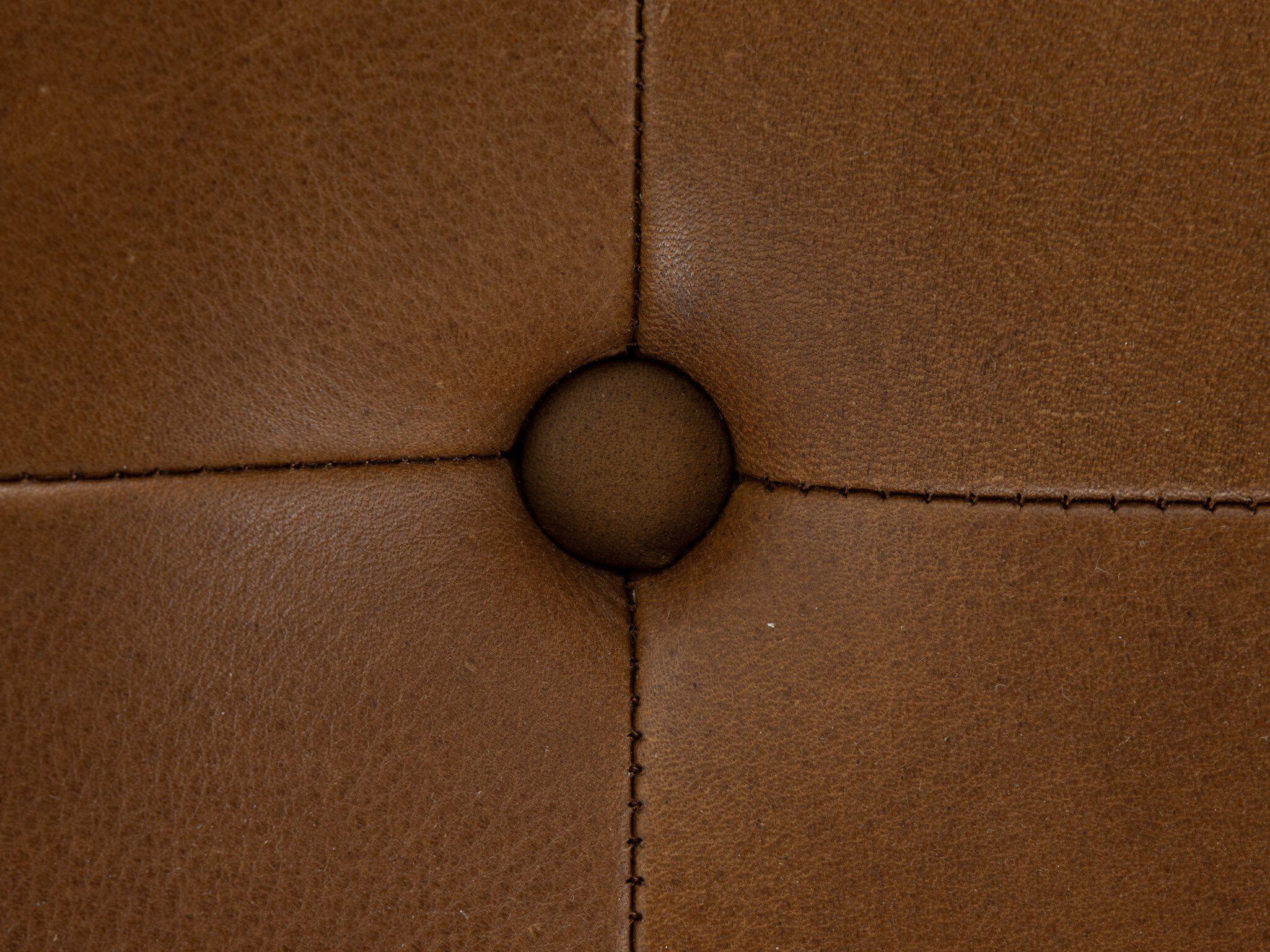 Four Hands Kensington Halston Heirloom Sienna Terra Brown Ash Leather Ottoman