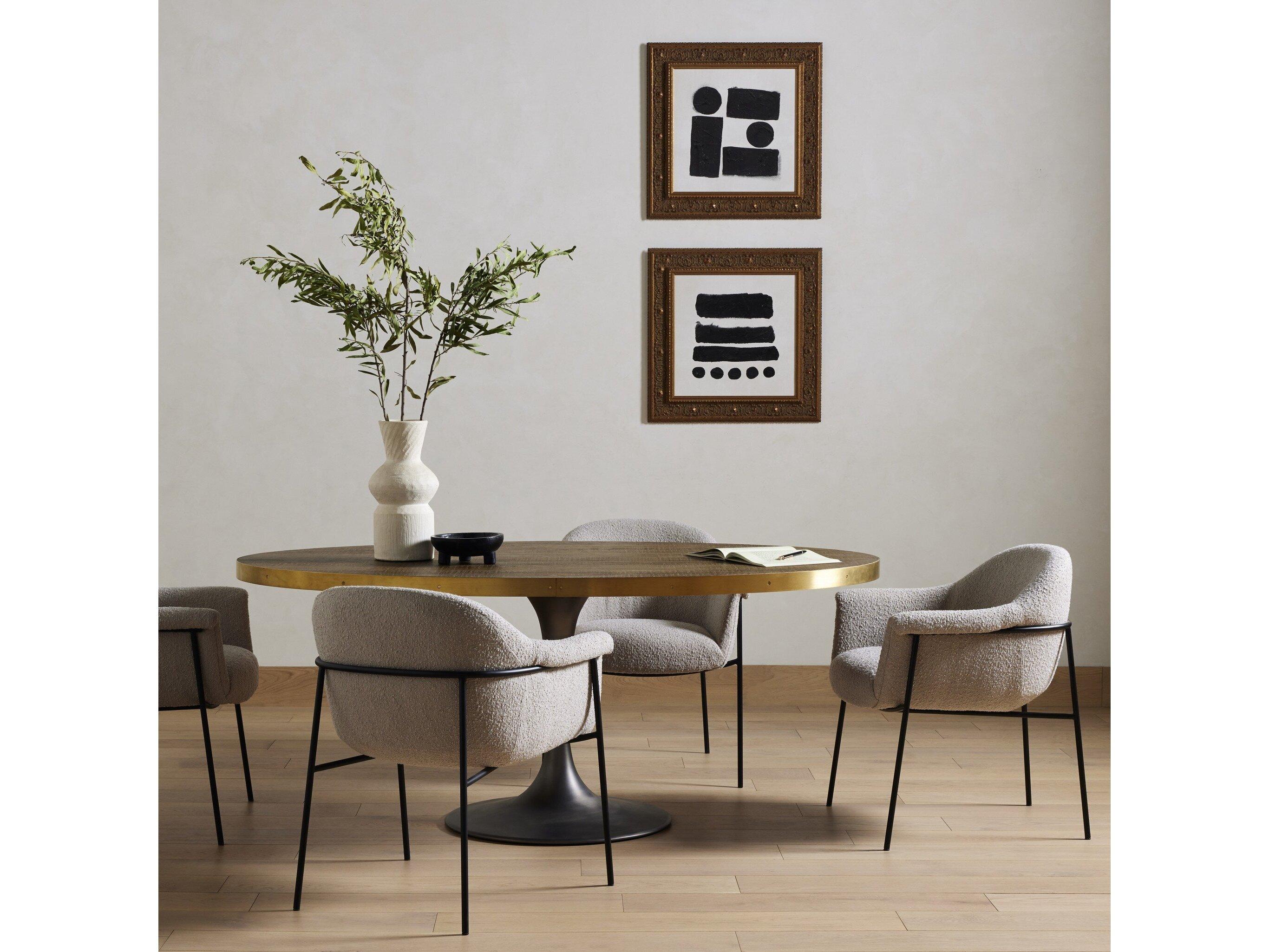 Four Hands Hughes Evans Reclaimed Burnt Oak Oval Dining Table