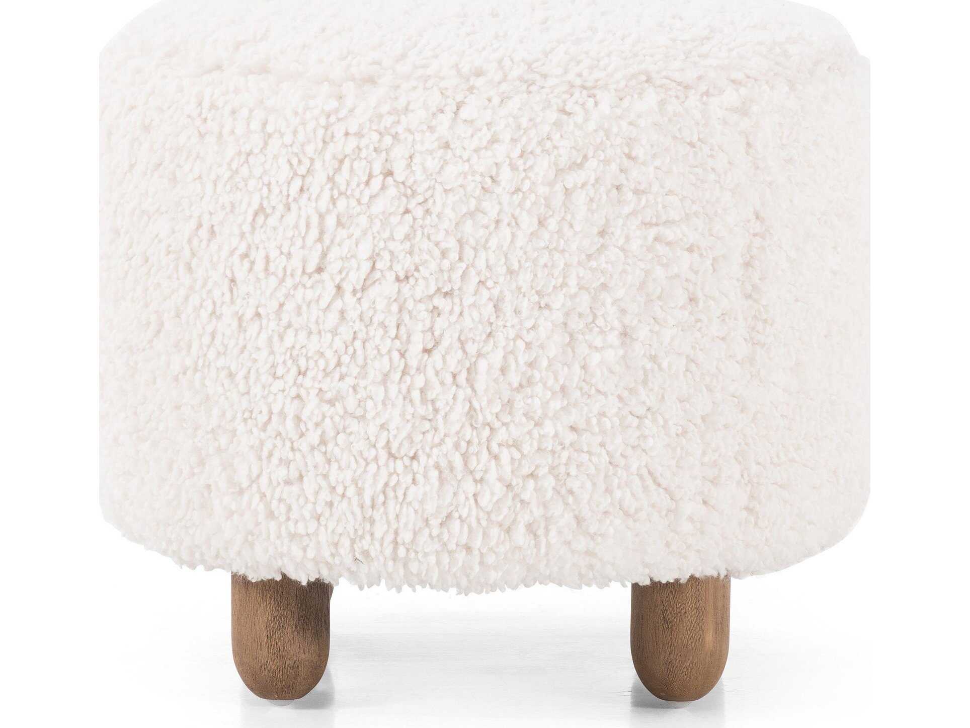 Four Hands Kensington Aniston White Upholstered Ottoman