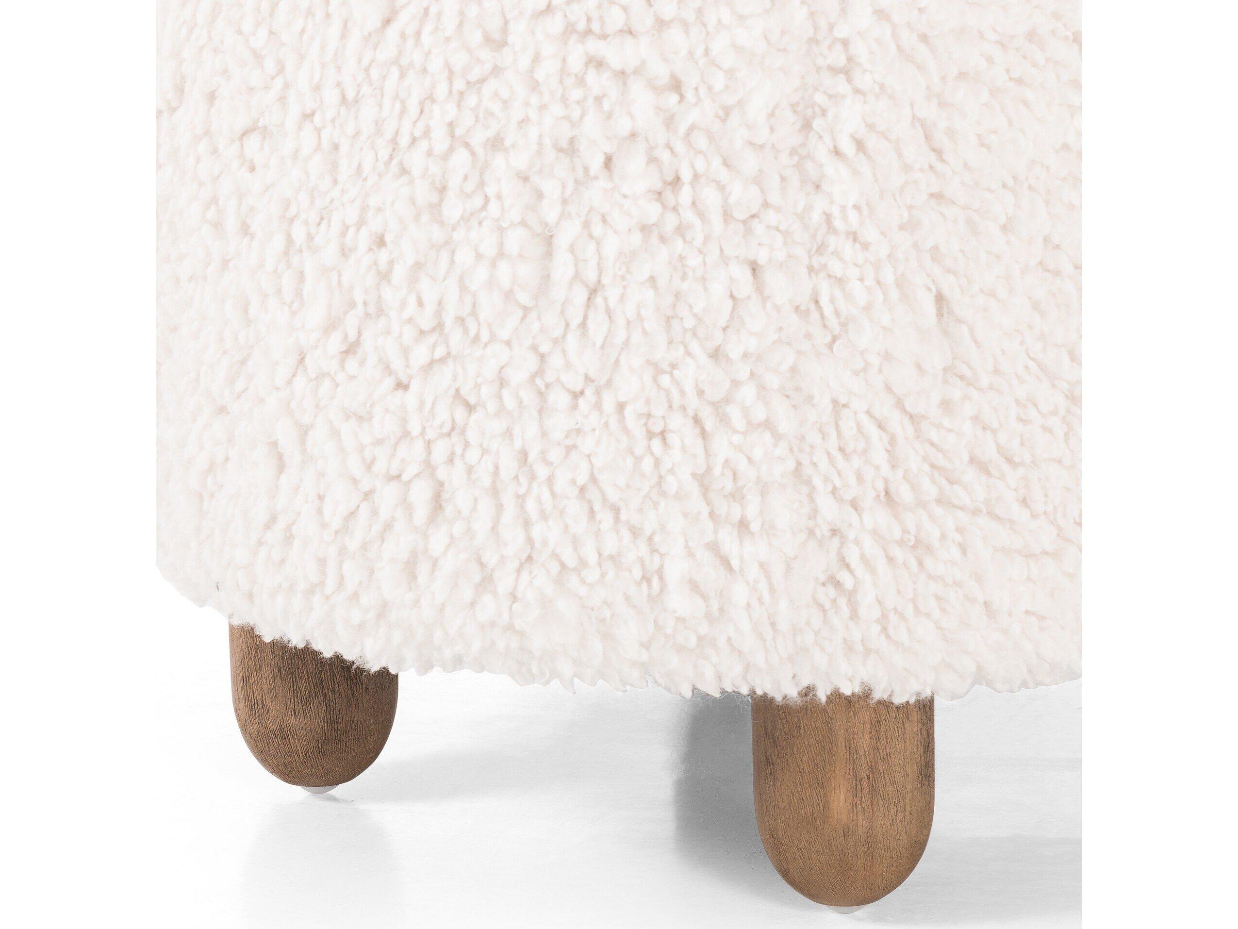 Four Hands Kensington Aniston White Upholstered Ottoman