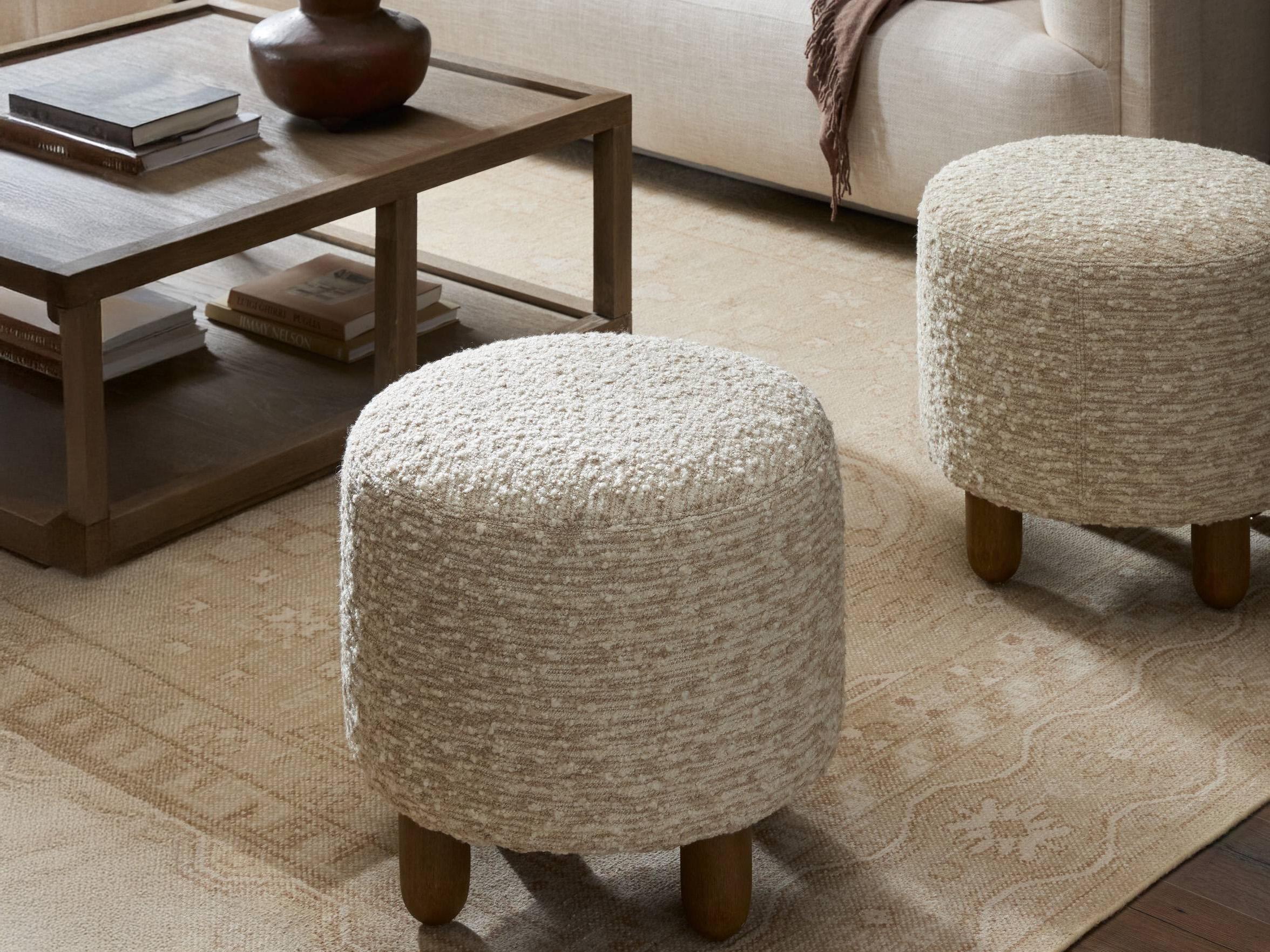 Four Hands Kensington Aniston Beige Upholstered Ottoman