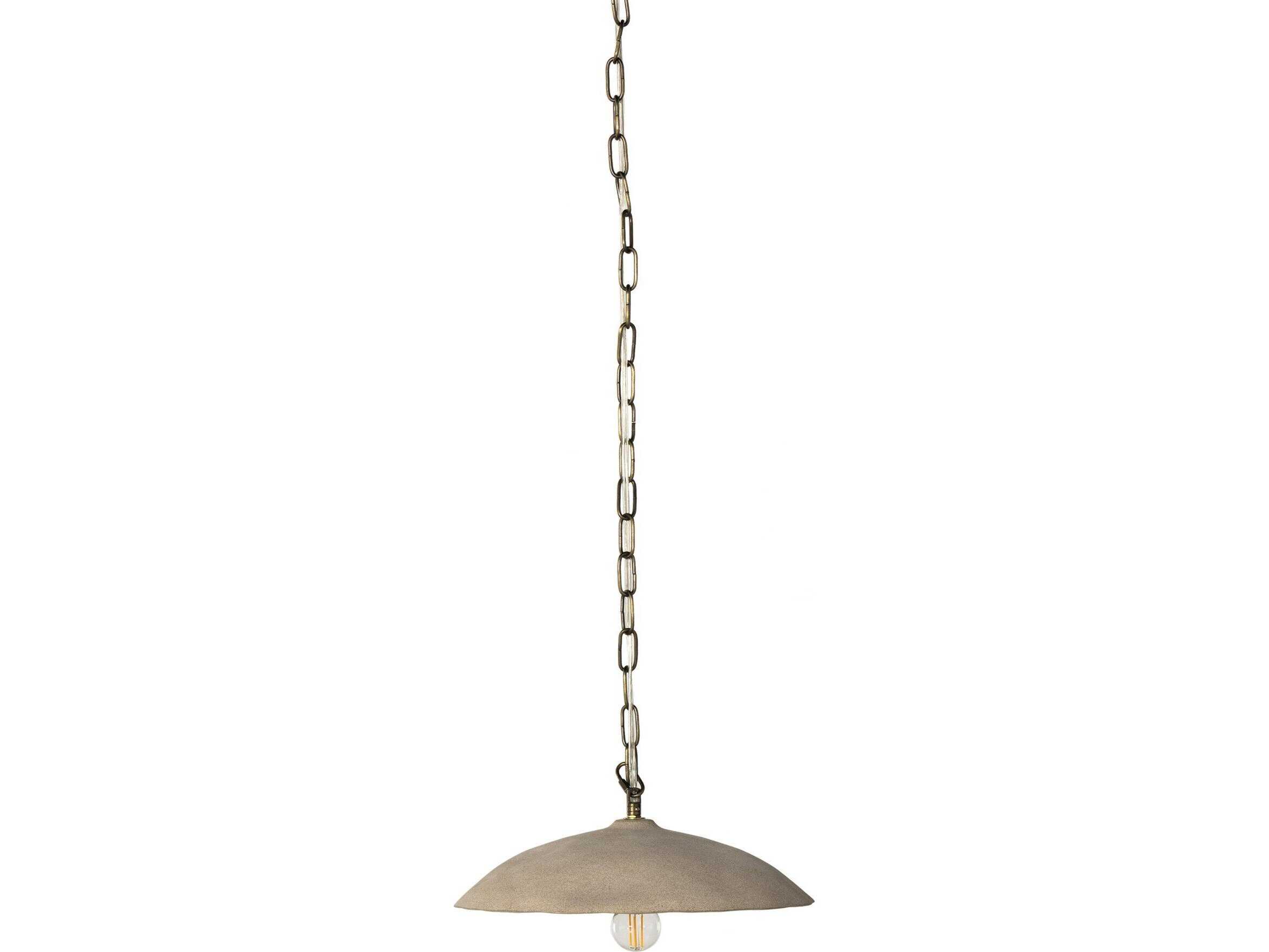 Four Hands Ryker 1-Light Brass Light Sand Brown LED Dome Pendant