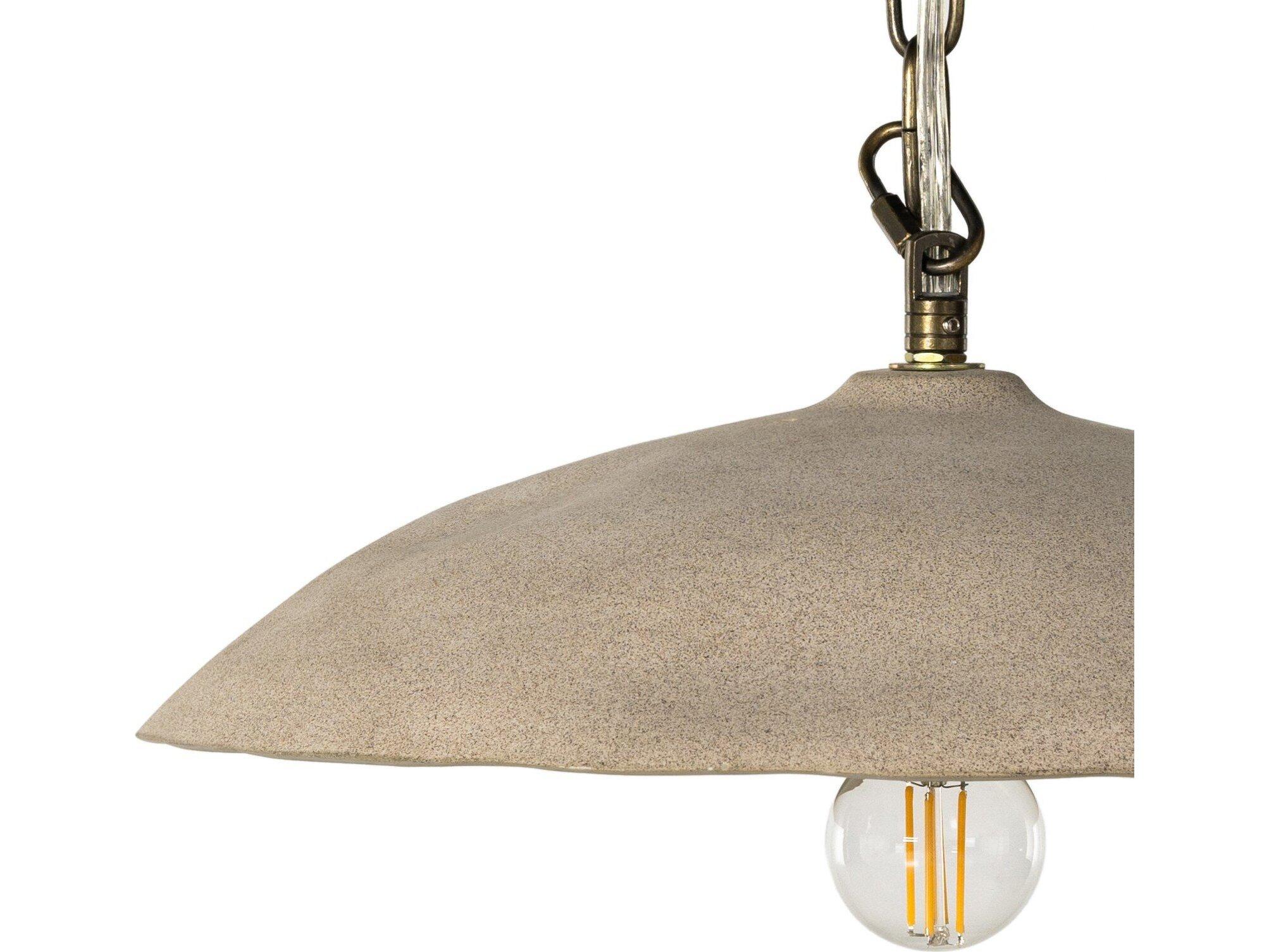 Four Hands Ryker 1-Light Brass Light Sand Brown LED Dome Pendant