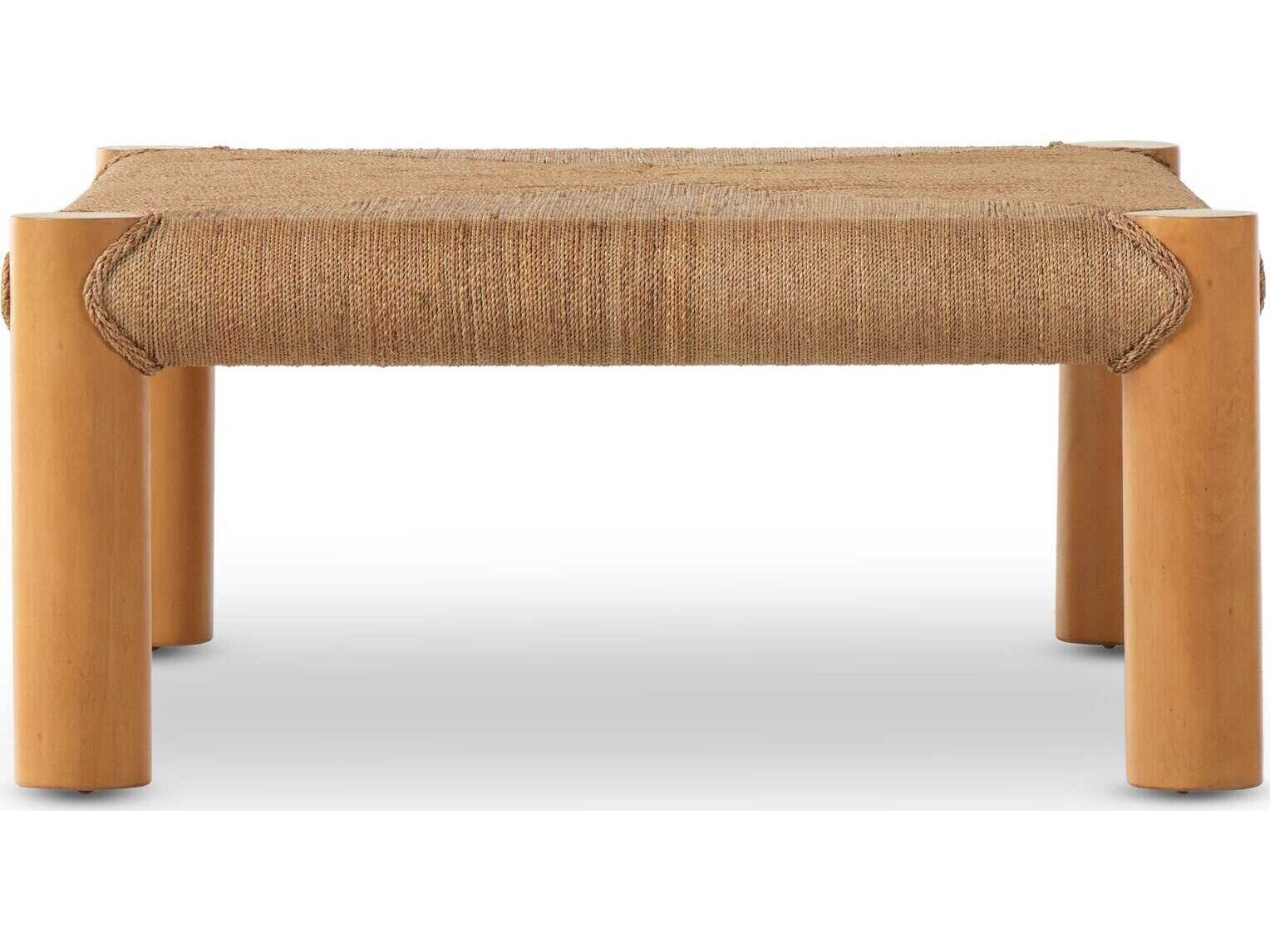 Four Hands Grass Roots Olin Rectangular Light Wash Mahogany Natural Agel Coffee Table