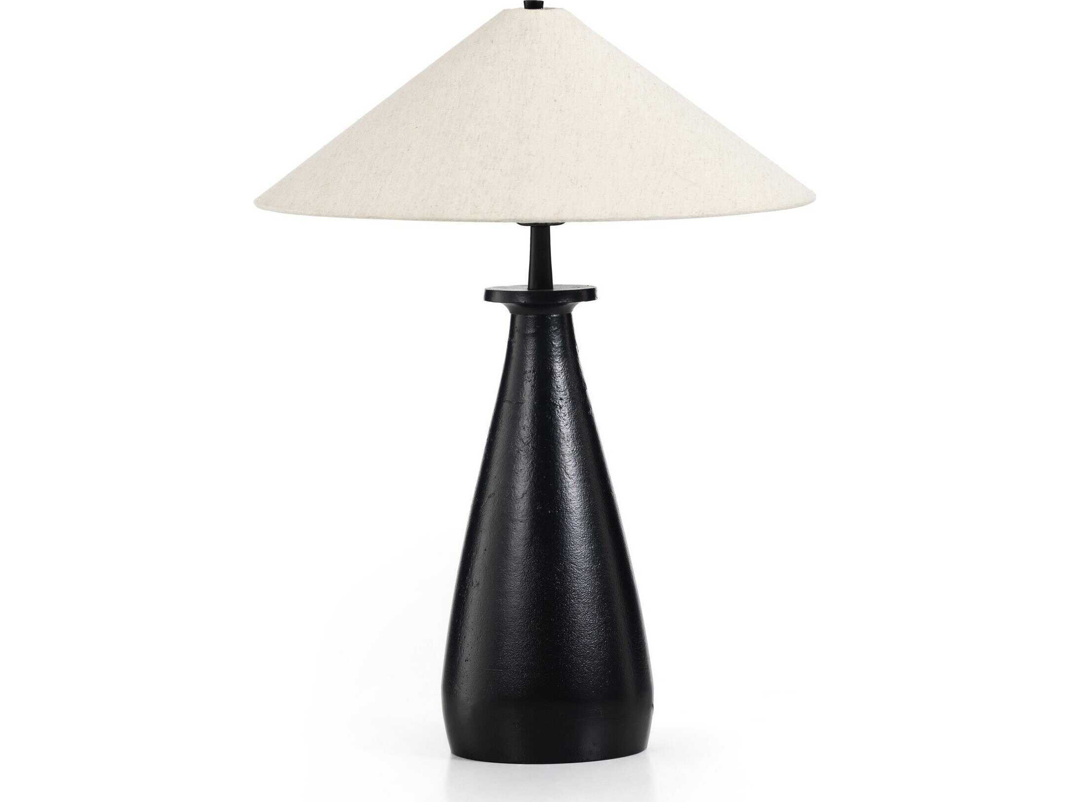 Four Hands Asher Matte Black Light Beige Buffet Lamp
