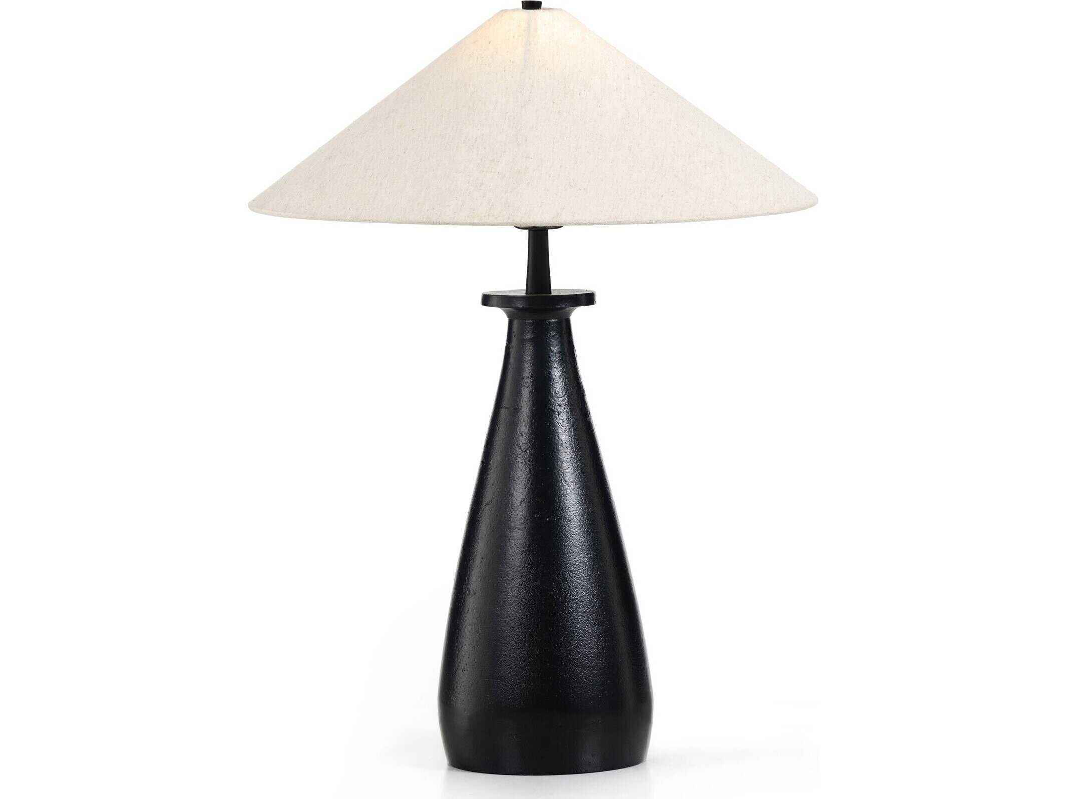 Four Hands Asher Matte Black Light Beige Buffet Lamp