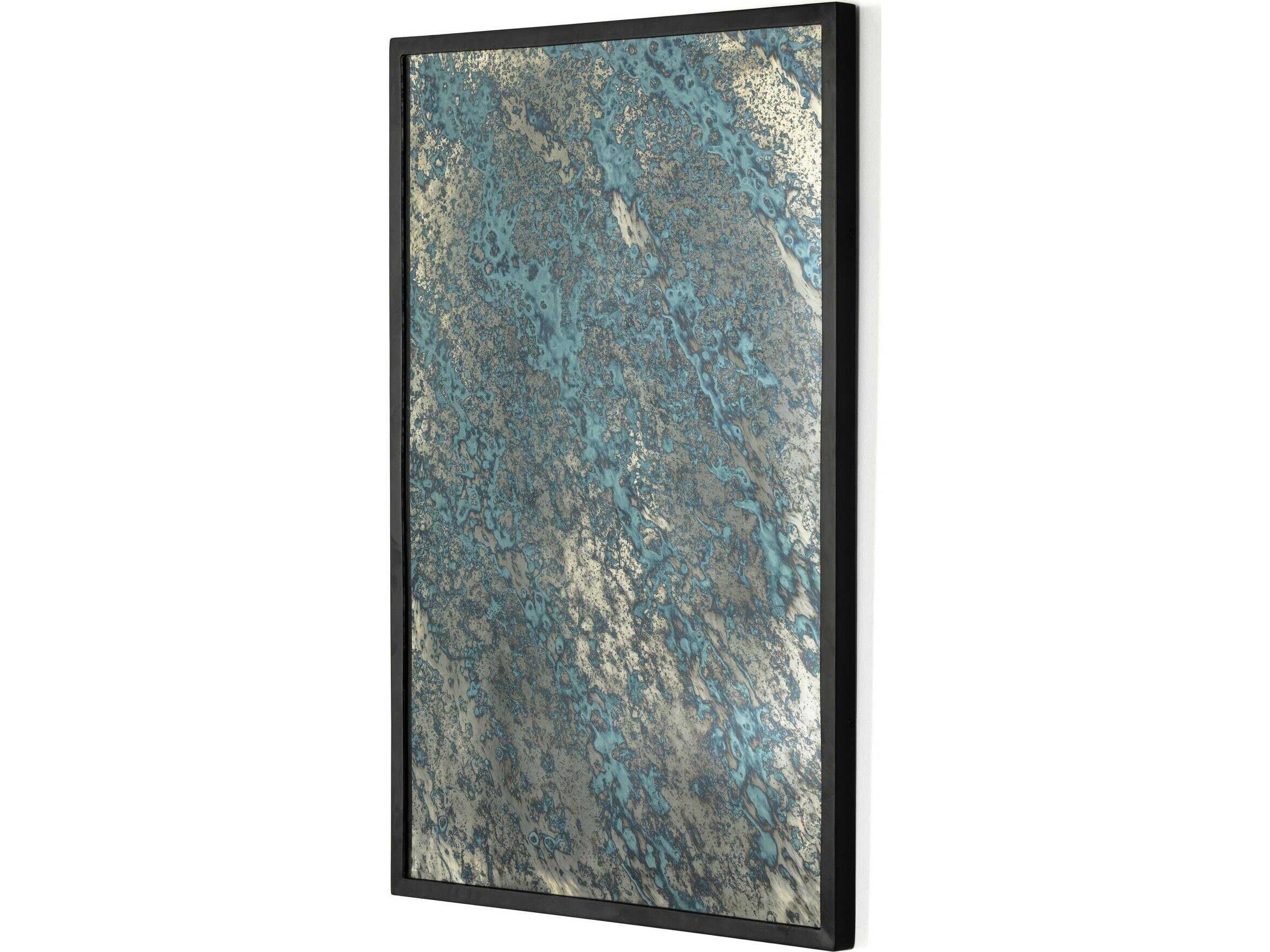 Four Hands Marlow Acid Iron Matte Black Rectangular Wash Mirror
