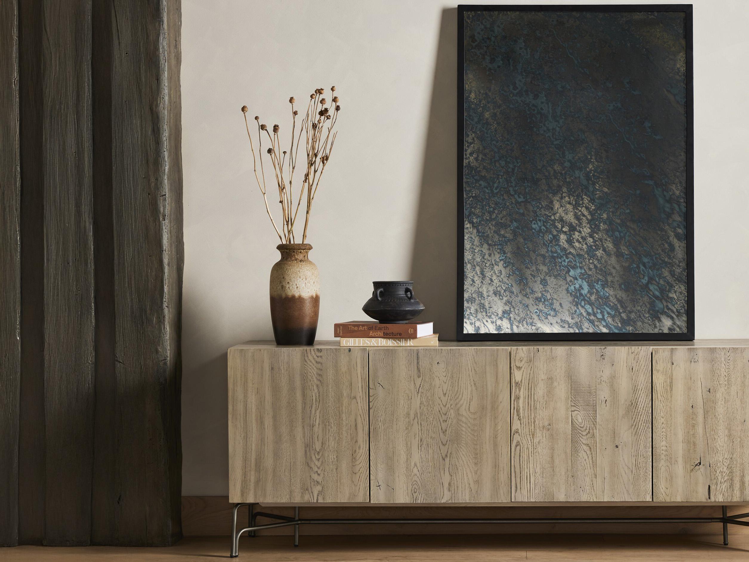 Four Hands Marlow Acid Iron Matte Black Rectangular Wash Mirror