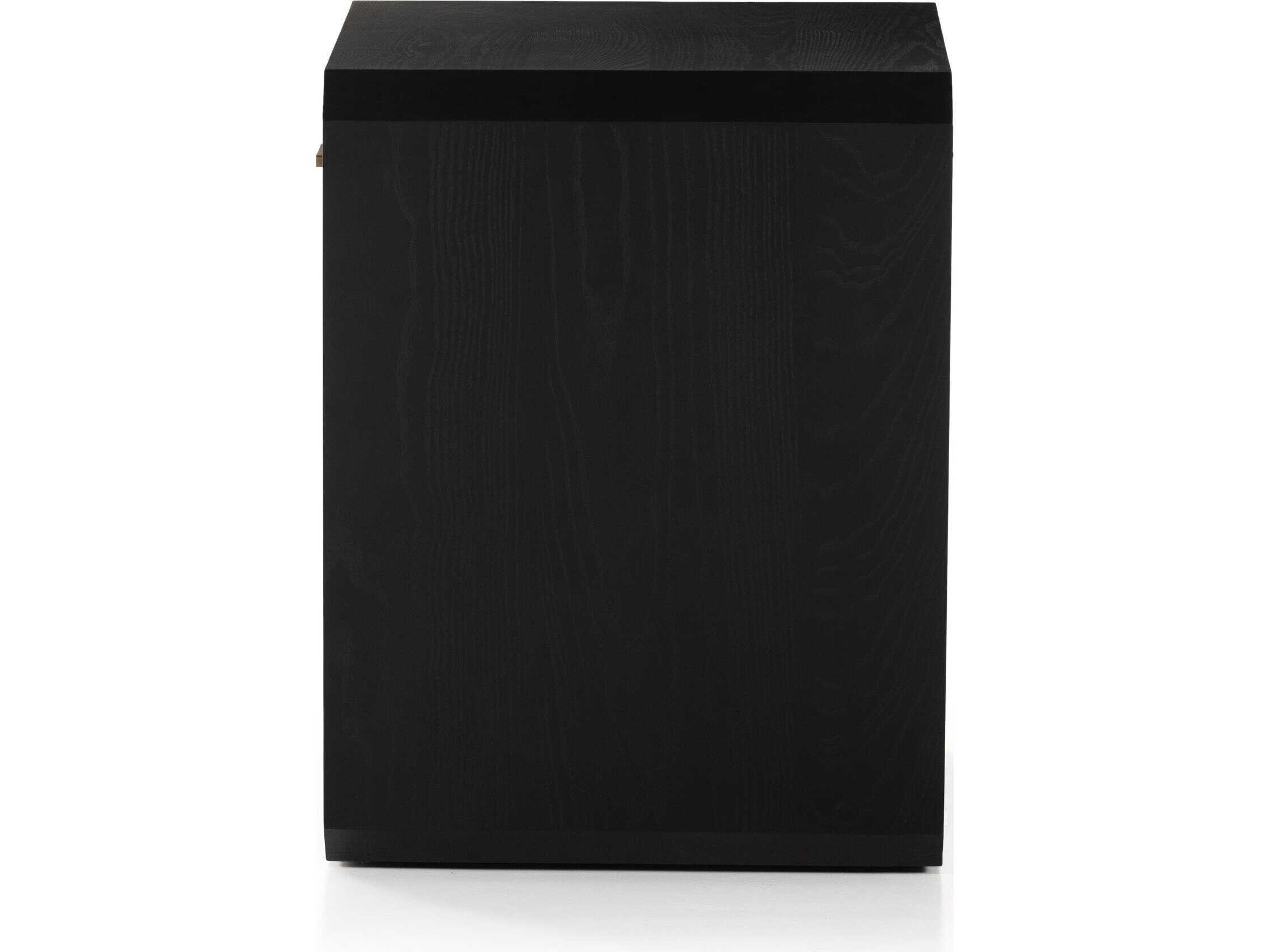 Four Hands Bolton Caspian 1-Drawer Black Ash Wood Nightstand