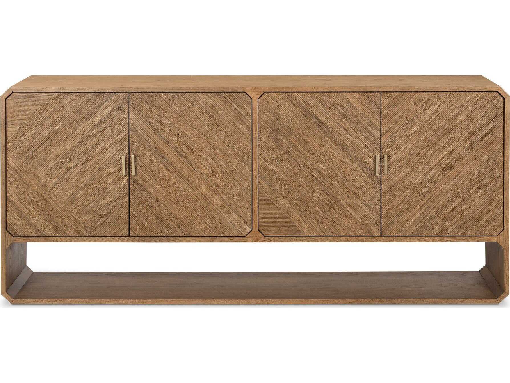 Four Hands Bolton Caspian 68" Ash Wood Natural Veneer Satin Brass Sideboard