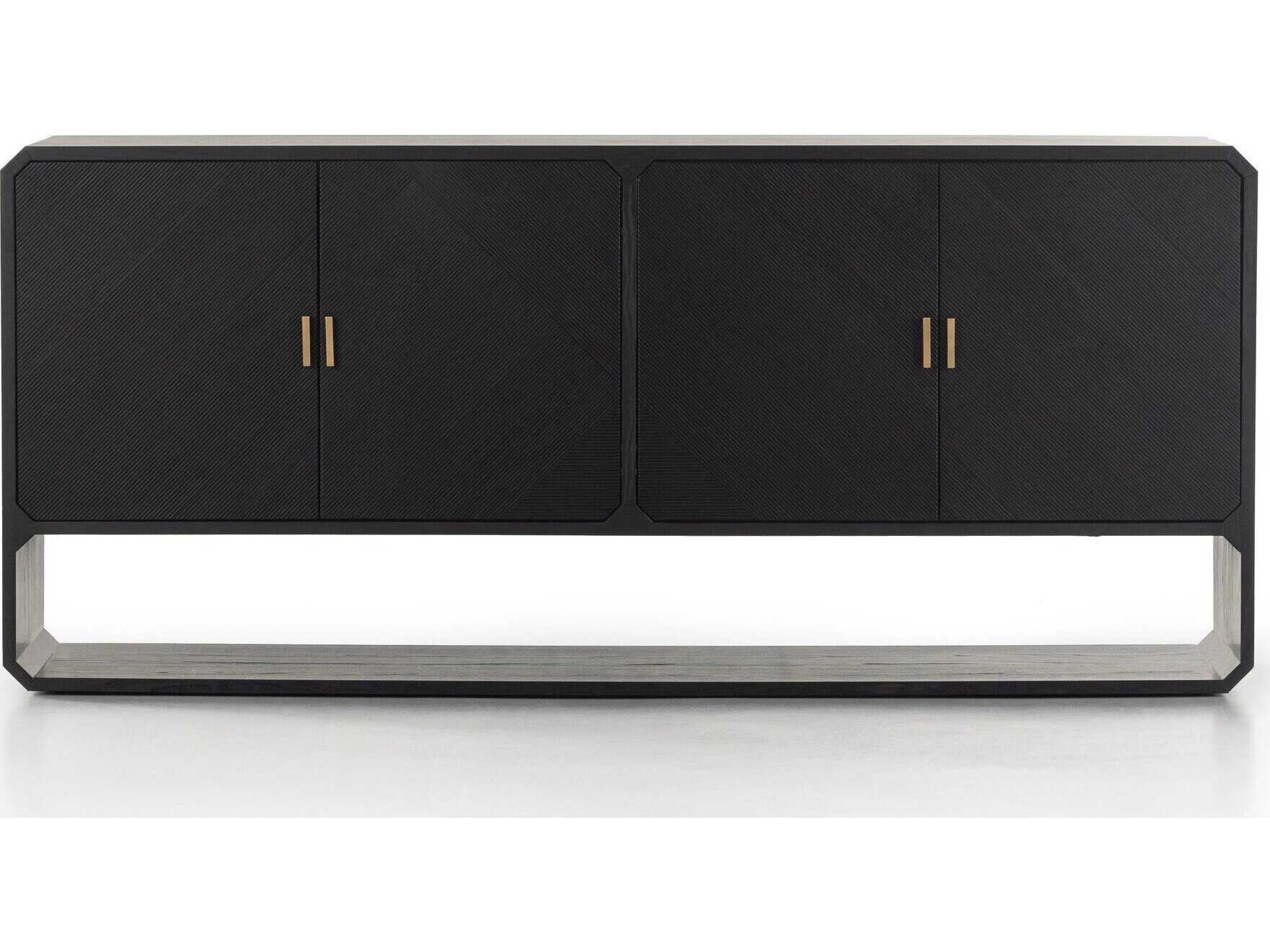 Four Hands Bolton Caspian Black Ash Veneer Ash Wood Sideboard