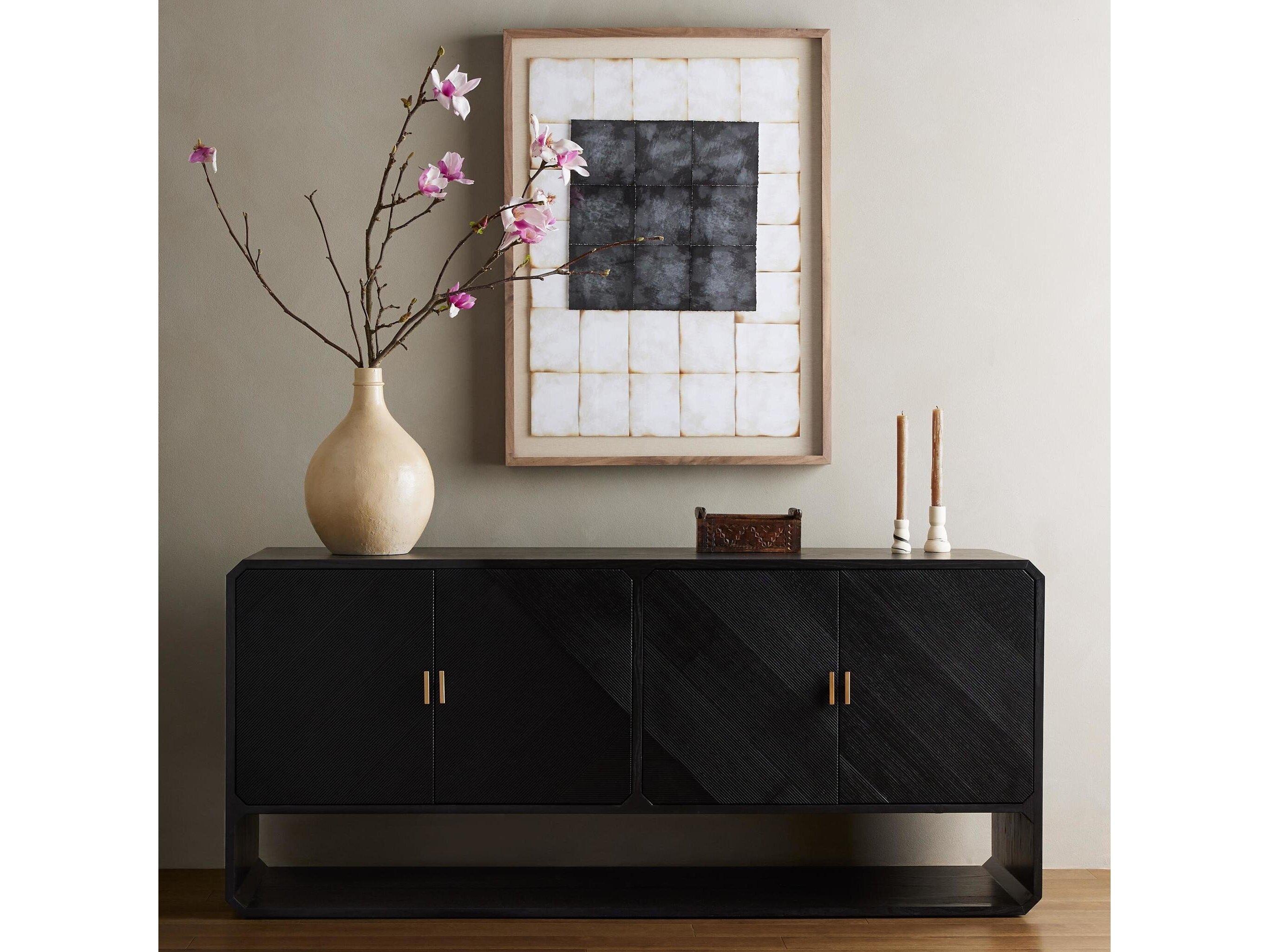 Four Hands Bolton Caspian Black Ash Veneer Ash Wood Sideboard