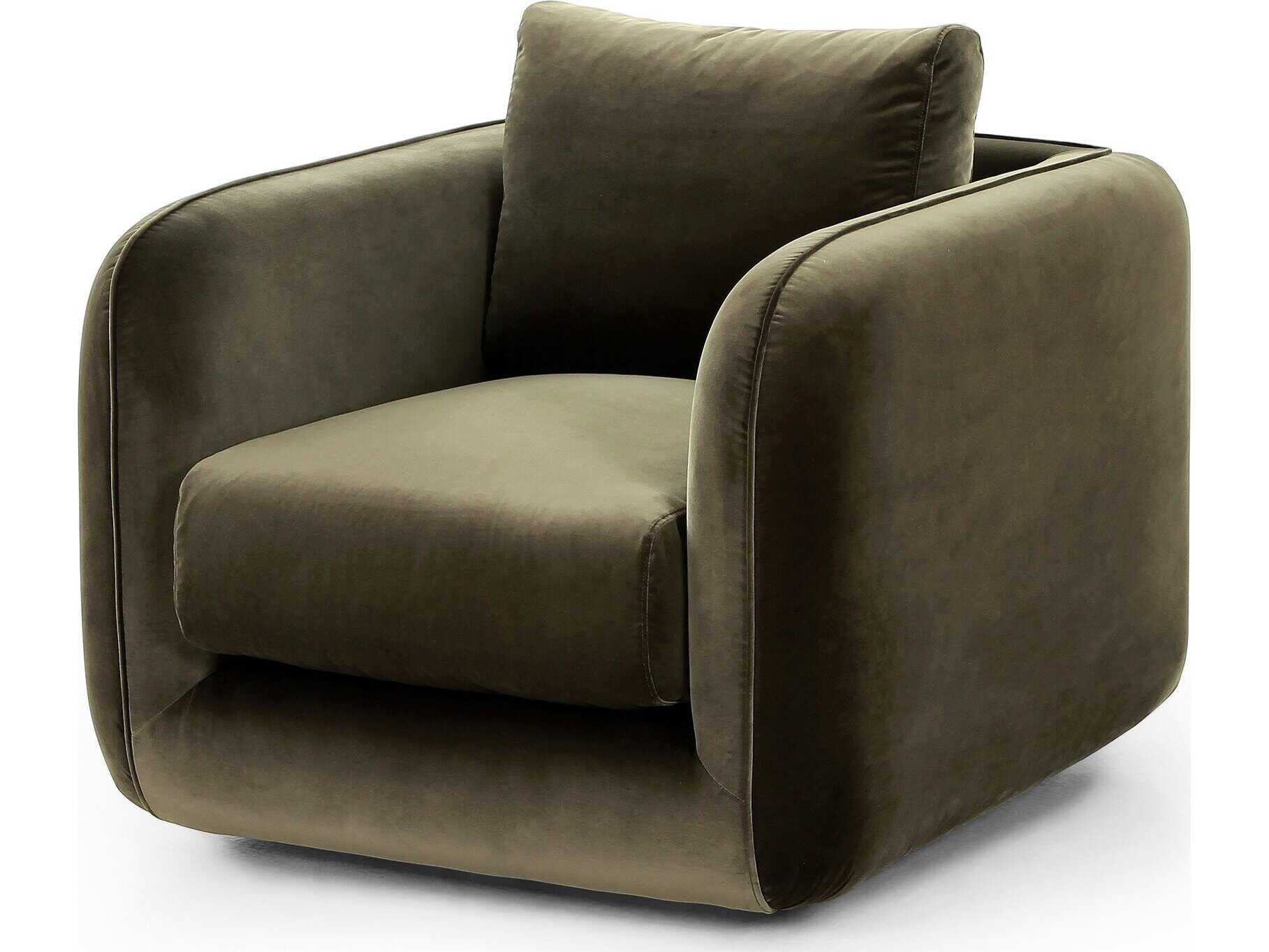 Four Hands Grayson Malakai Swivel Green Fabric Accent Chair