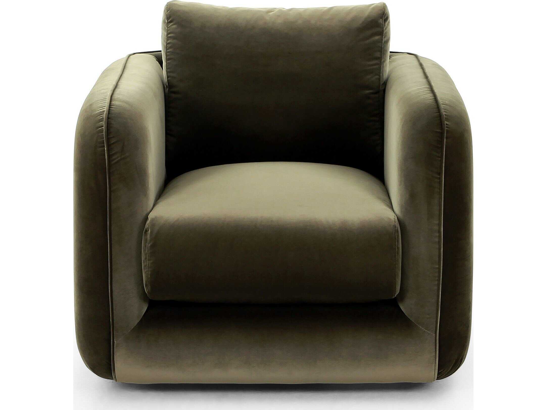 Four Hands Grayson Malakai Swivel Green Fabric Accent Chair