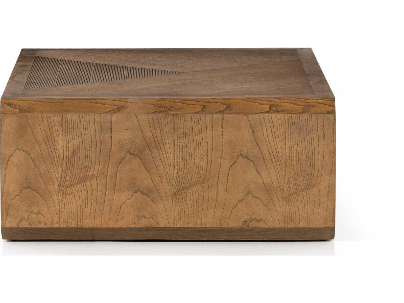 Four Hands Bolton Caspian Rectangular Wood Natural Ash Veneer Coffee Table