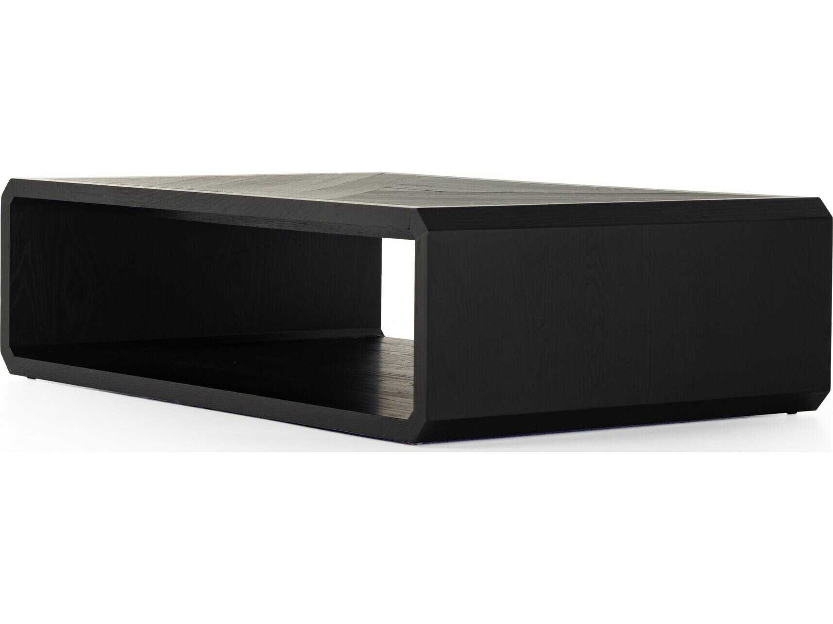 Four Hands Bolton Caspian Black Ash Rectangular Wood Coffee Table