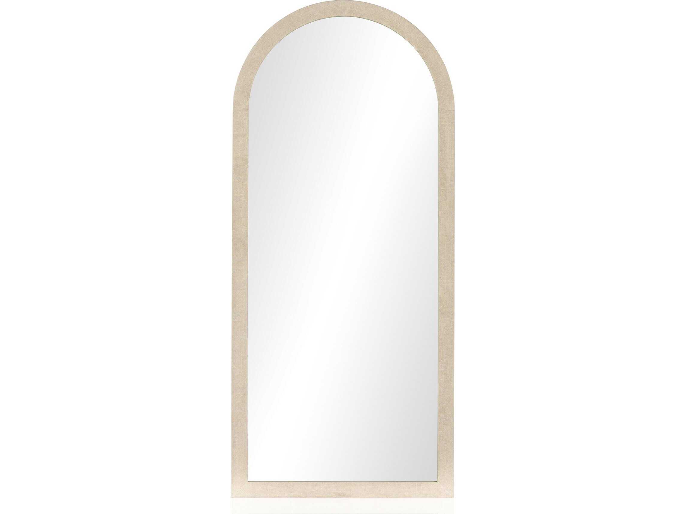 Four Hands Callahan Cressida Ivory Painted Linen Floor Mirror
