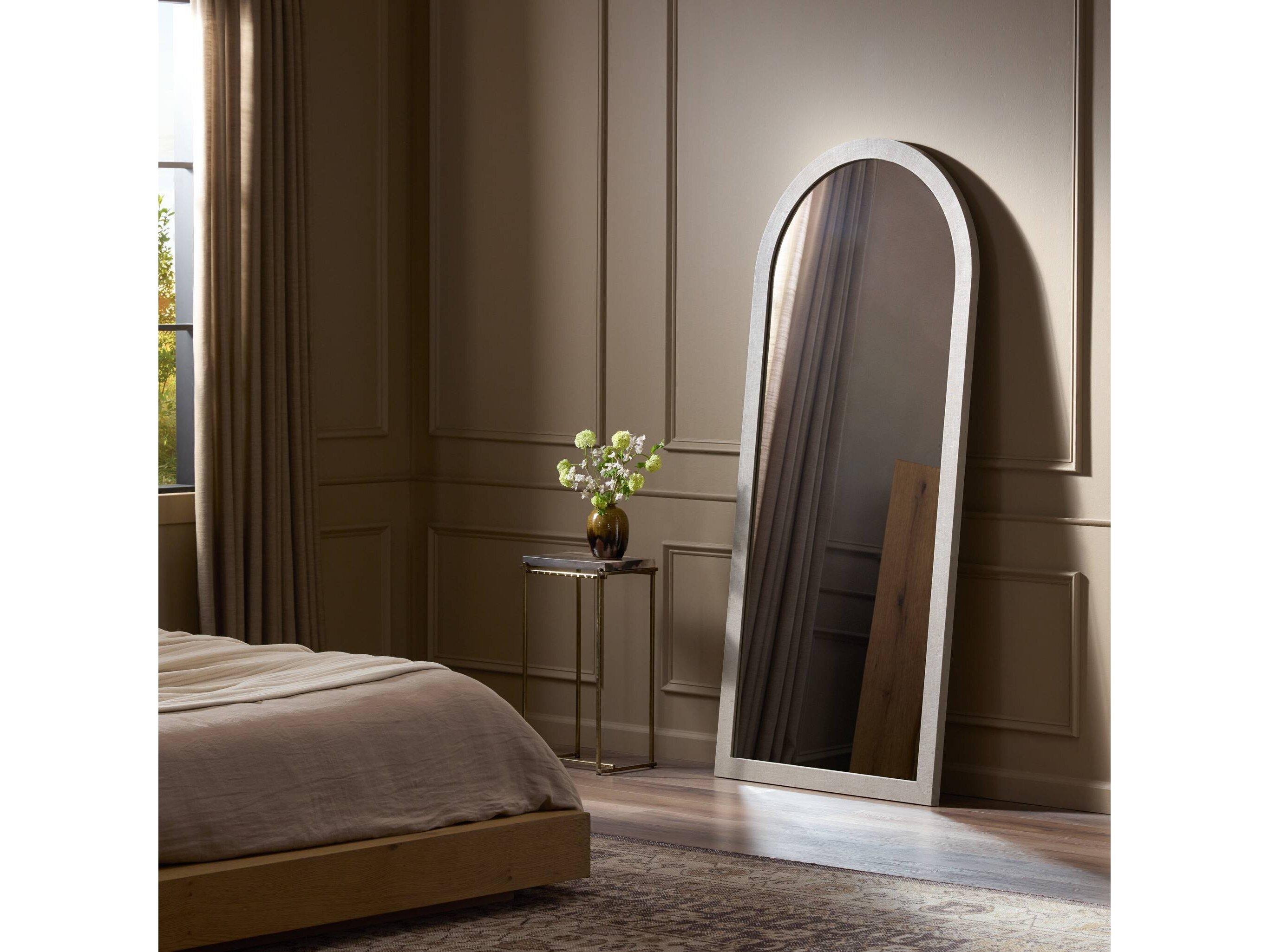 Four Hands Callahan Cressida Ivory Painted Linen Floor Mirror