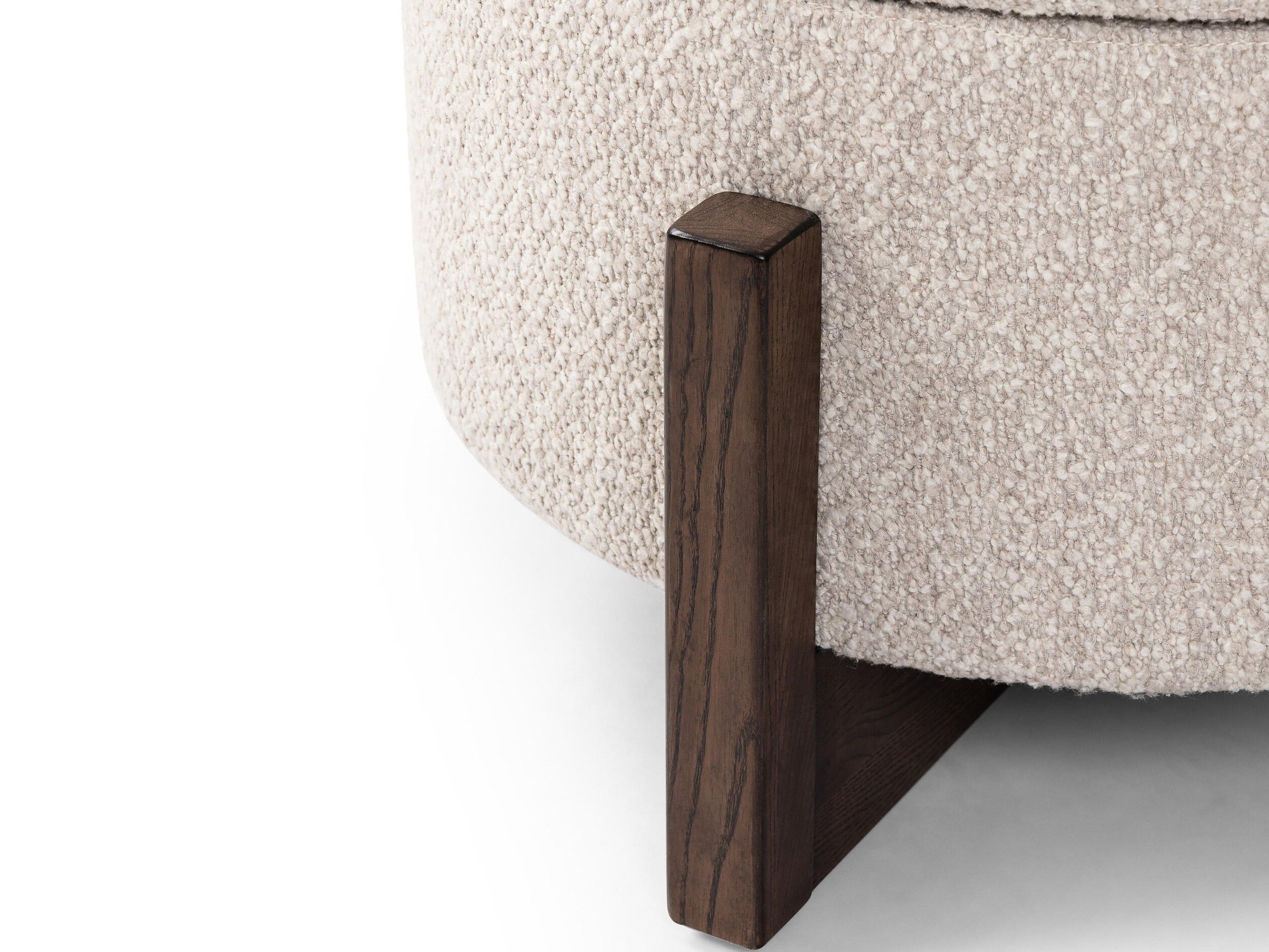 Four Hands Ashford Esben Storage Sattley Fog Terra Brown Nettlewod Beige Upholstered Ottoman