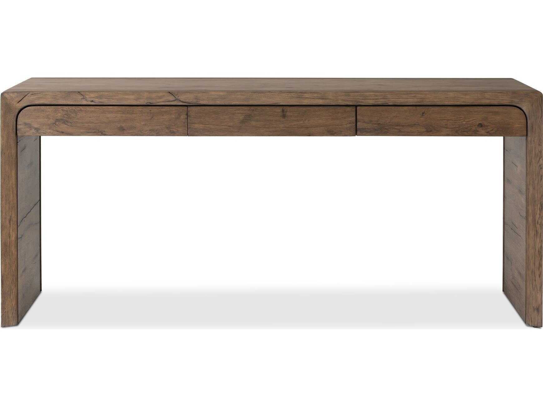 Four Hands Bina Henry Rustic Grey Brown Oak Wood Writing Desk