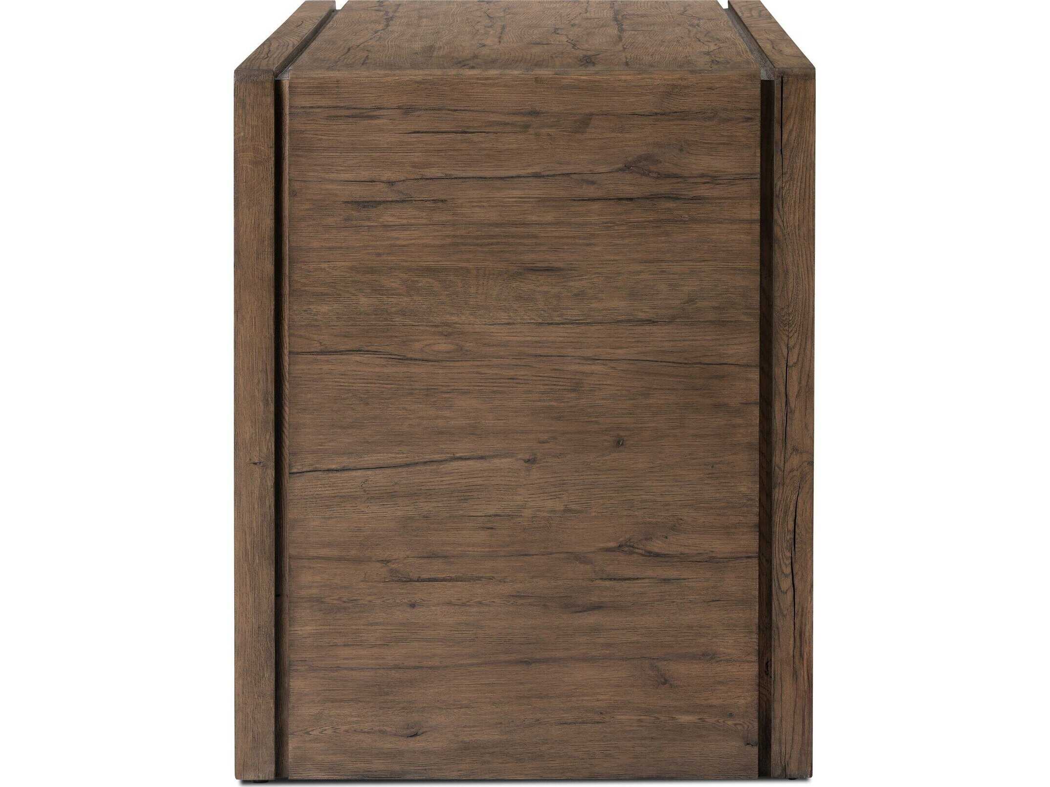 Four Hands Bina Henry Rustic Grey Brown Oak Wood Writing Desk