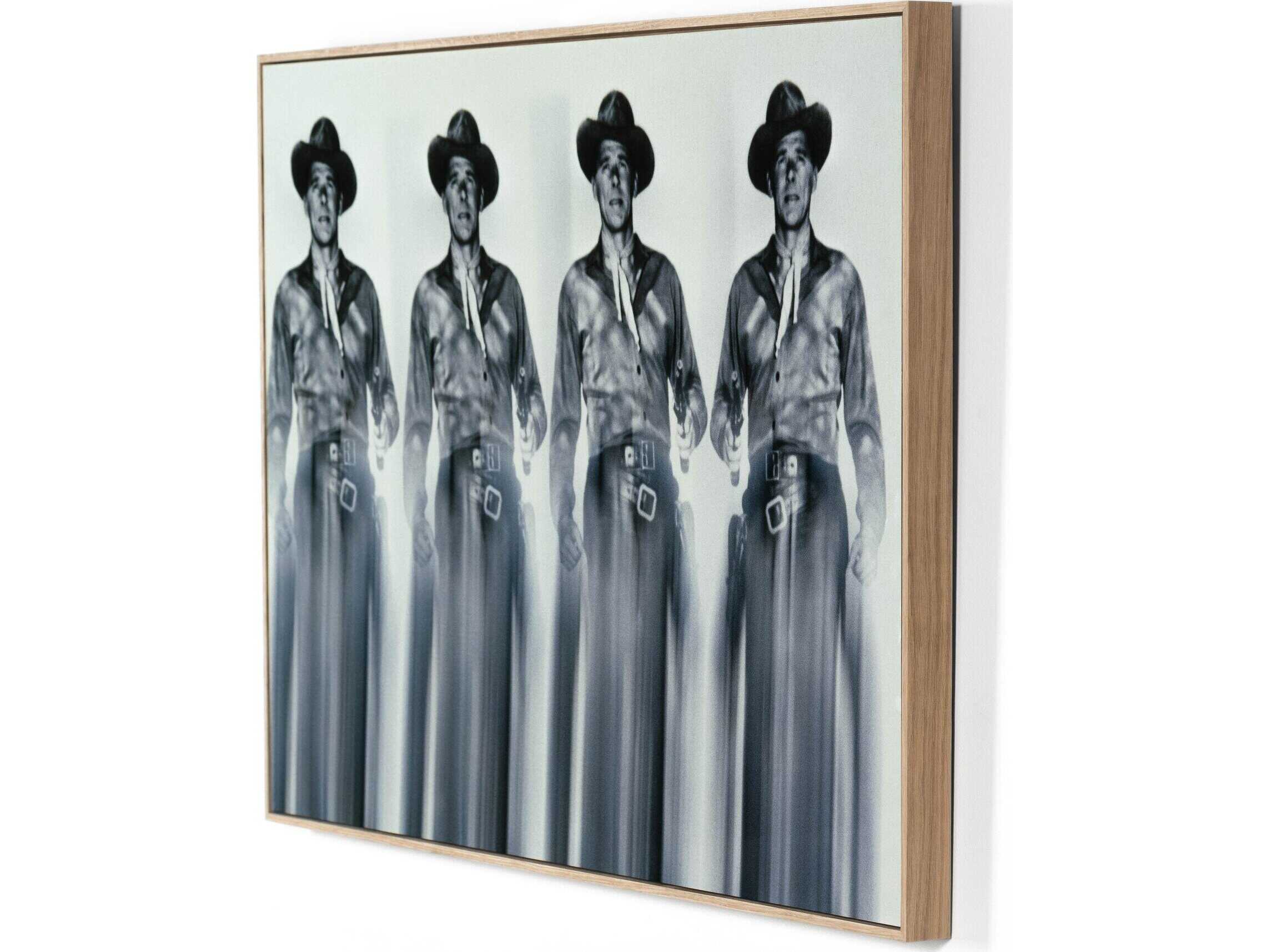 Four Hands Art Studio Ronald Reagans by Getty Images Vertical Grain White Oak Floater  Canvas Wall Art