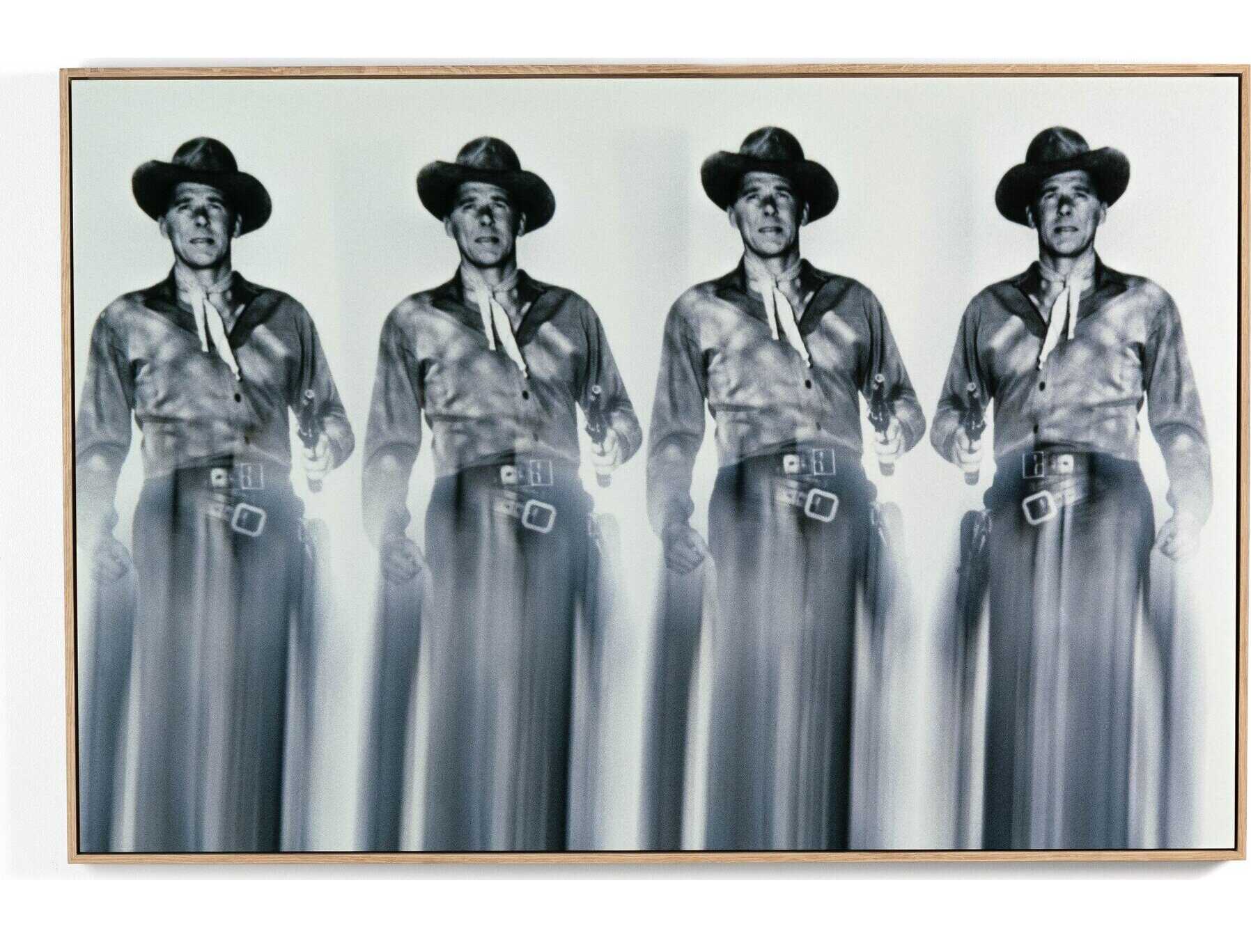 Four Hands Art Studio Ronald Reagans by Getty Images Vertical Grain White Oak Floater  Canvas Wall Art