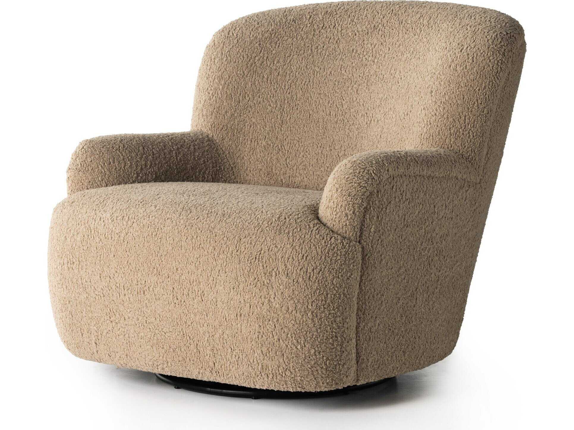 Four Hands Norwood Kadon Swivel Beige Fabric Accent Chair