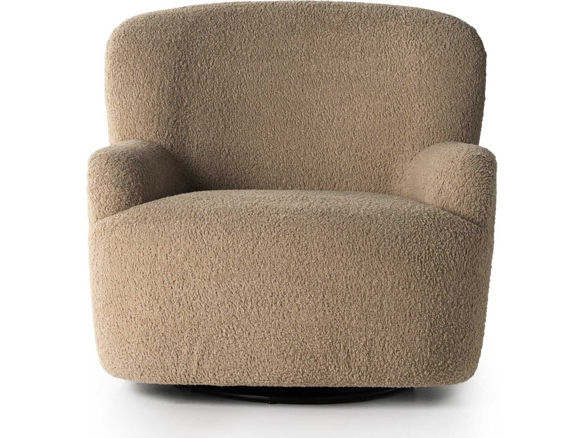 Four Hands Norwood Kadon Swivel Beige Fabric Accent Chair