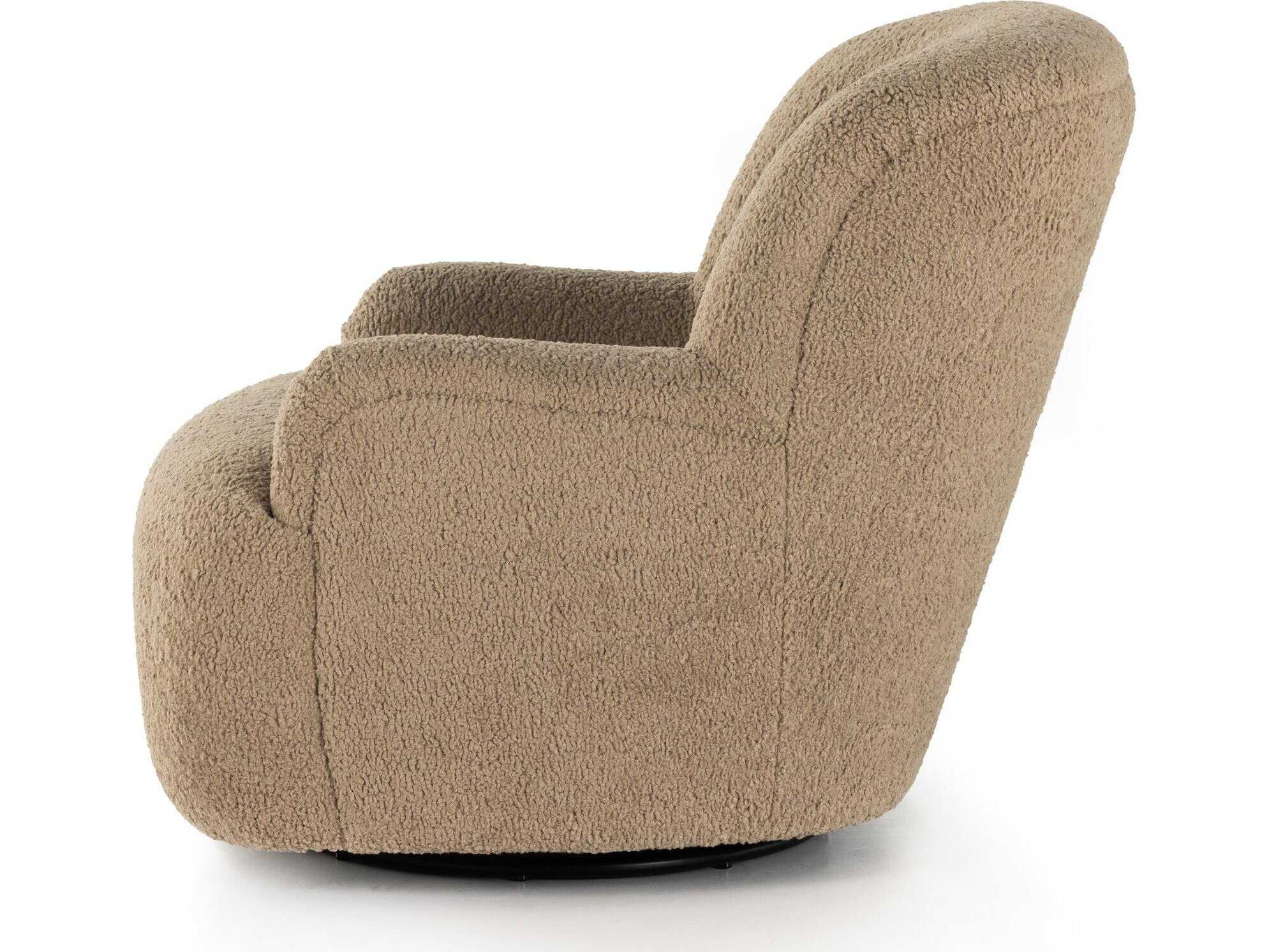 Four Hands Norwood Kadon Swivel Beige Fabric Accent Chair