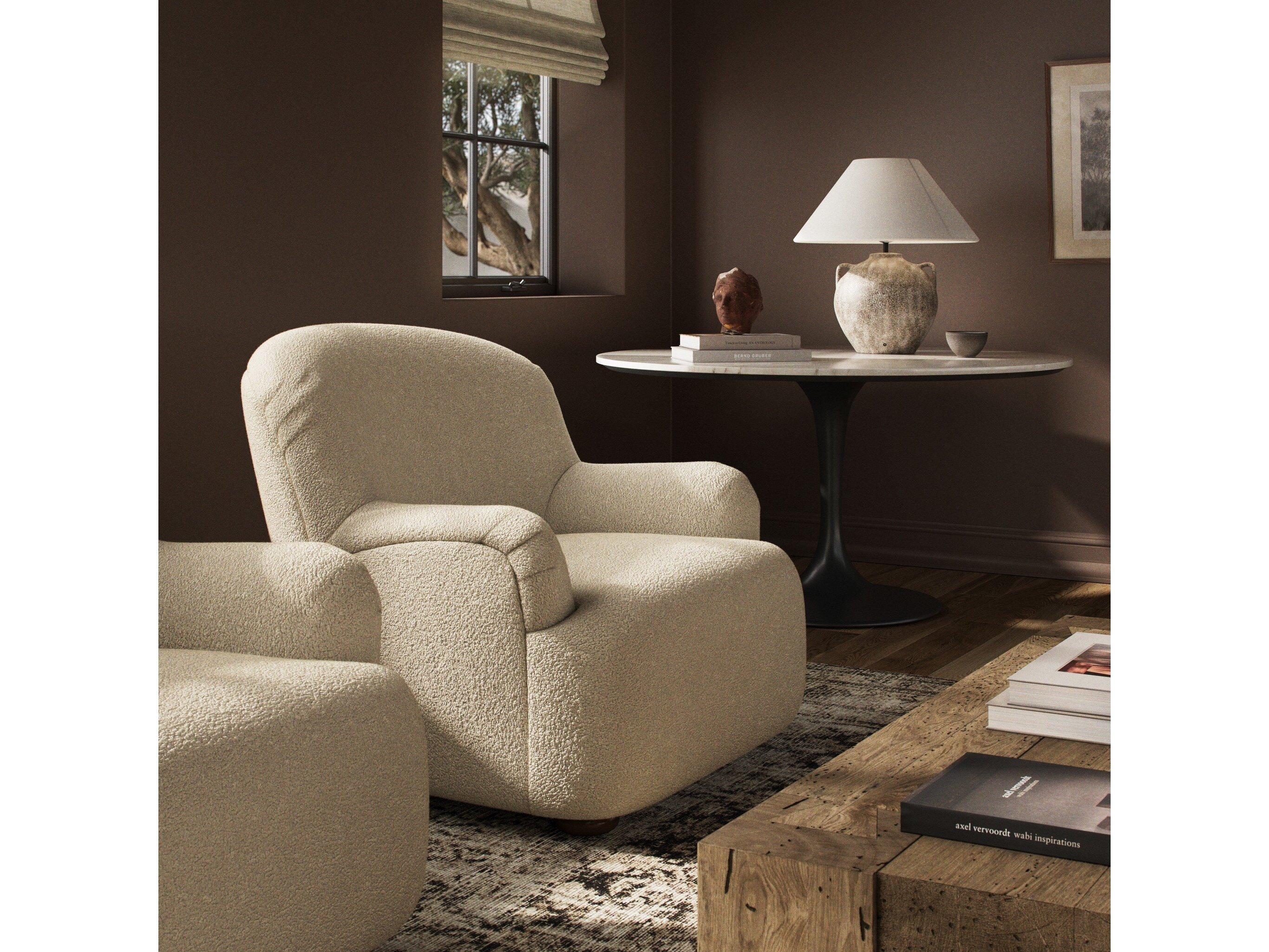 Four Hands Norwood Kadon Sheepskin Natural  Swivel Chair