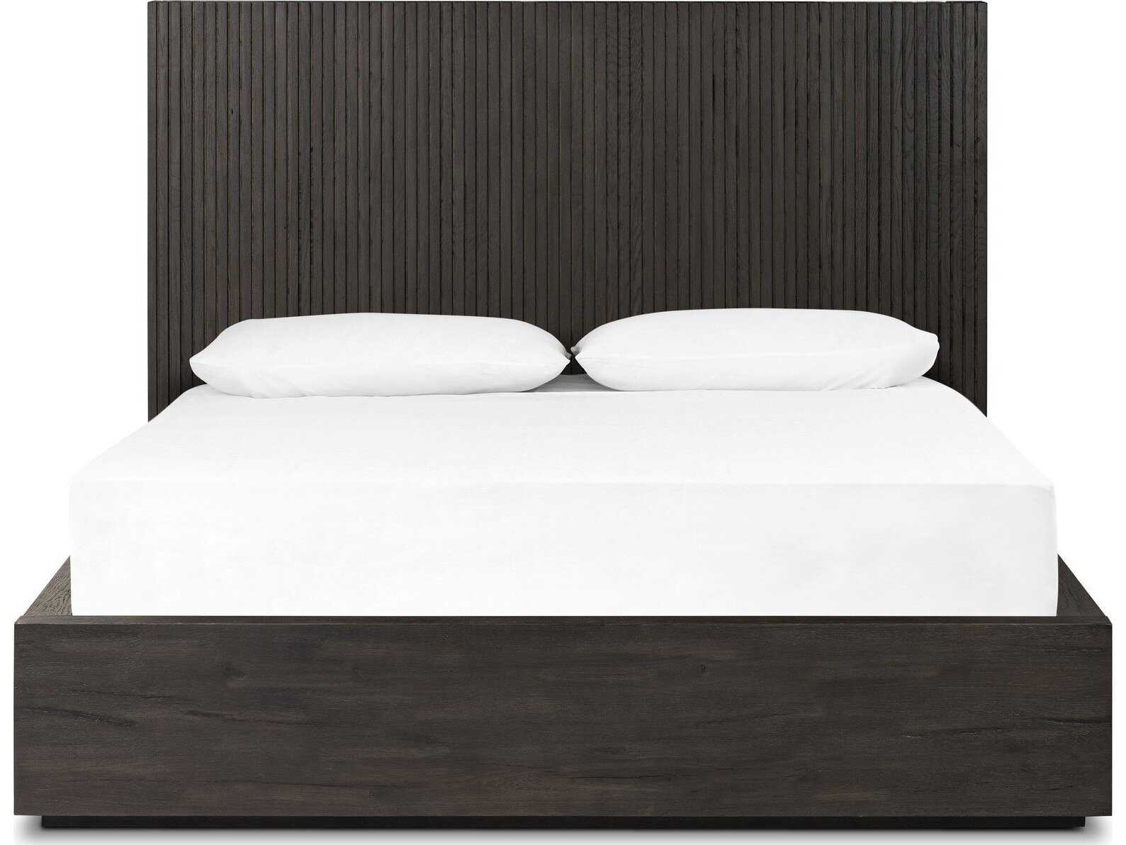 Four Hands Bina Leo Black Oak Wood Queen Platform Bed