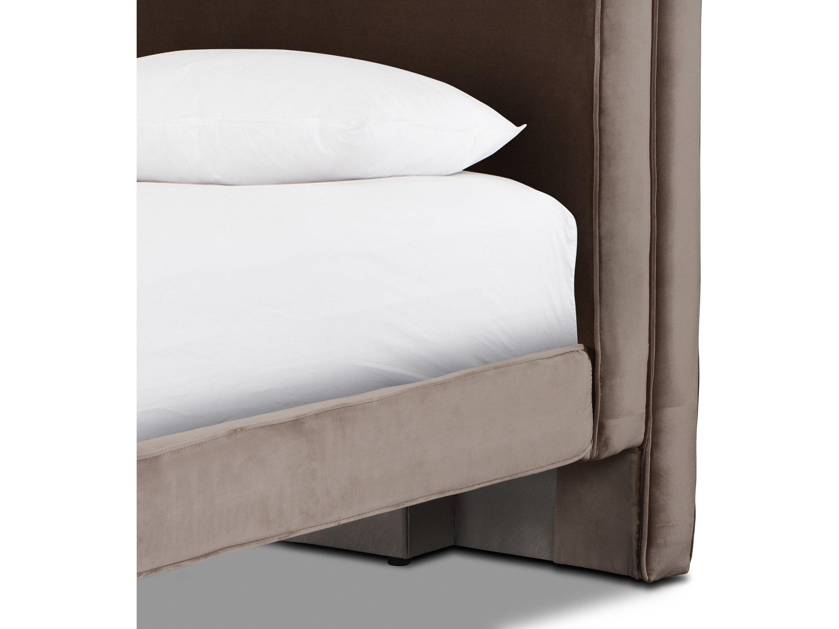 Four Hands Norwood Surrey Fossil Burma Shiitake Brown Upholstered Queen Panel Bed