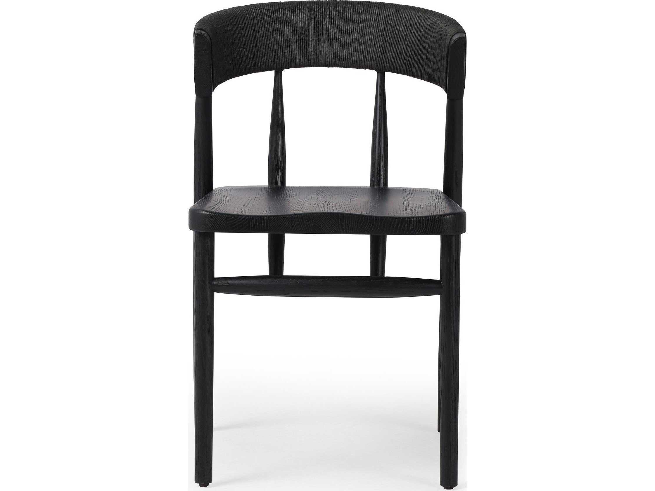 Four Hands Allston Buxton Oak Wood Black Side Dining Chair
