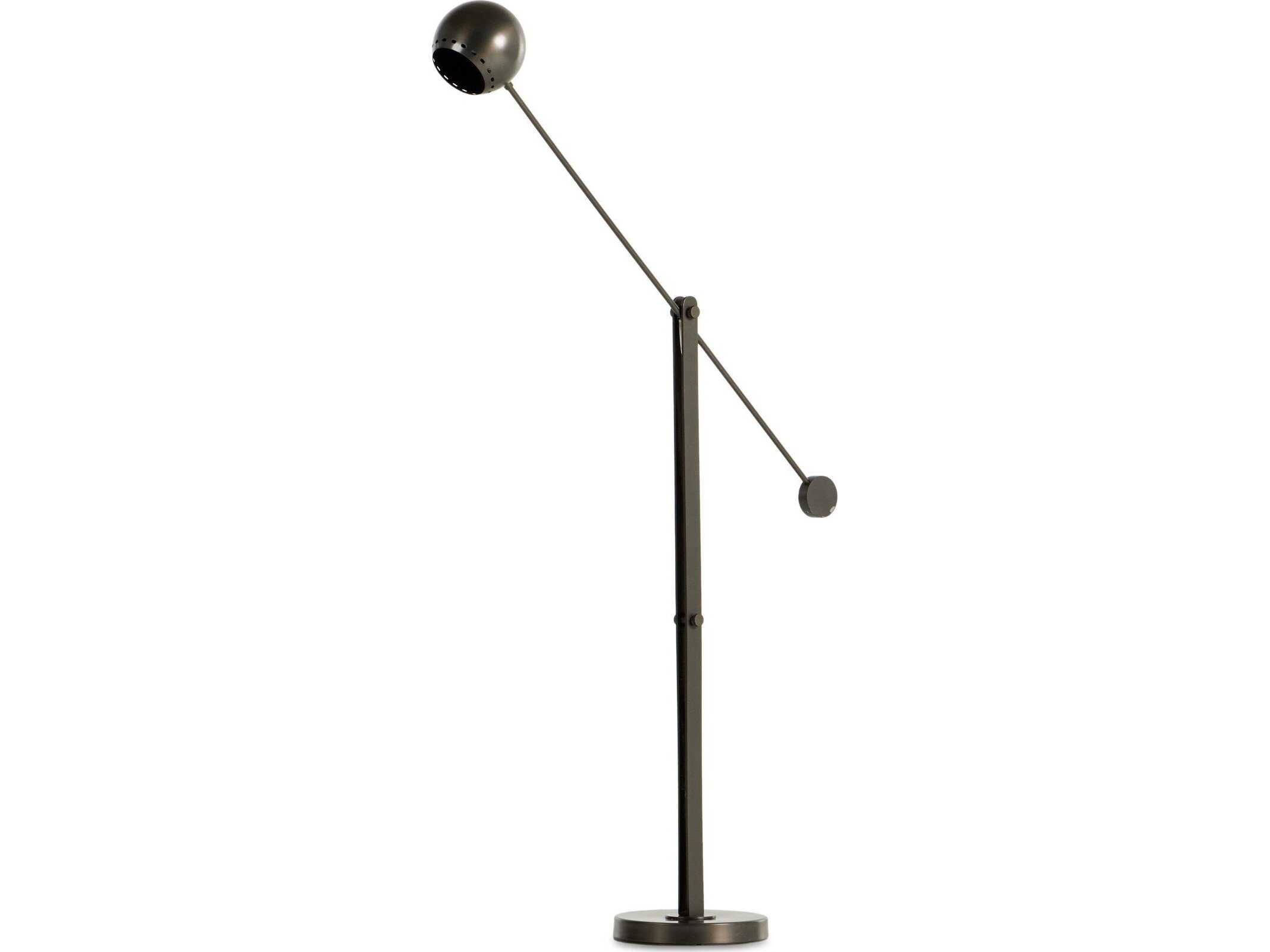 Four Hands Camden Torin Dark Antique Brass Clear Cord Floor Lamp