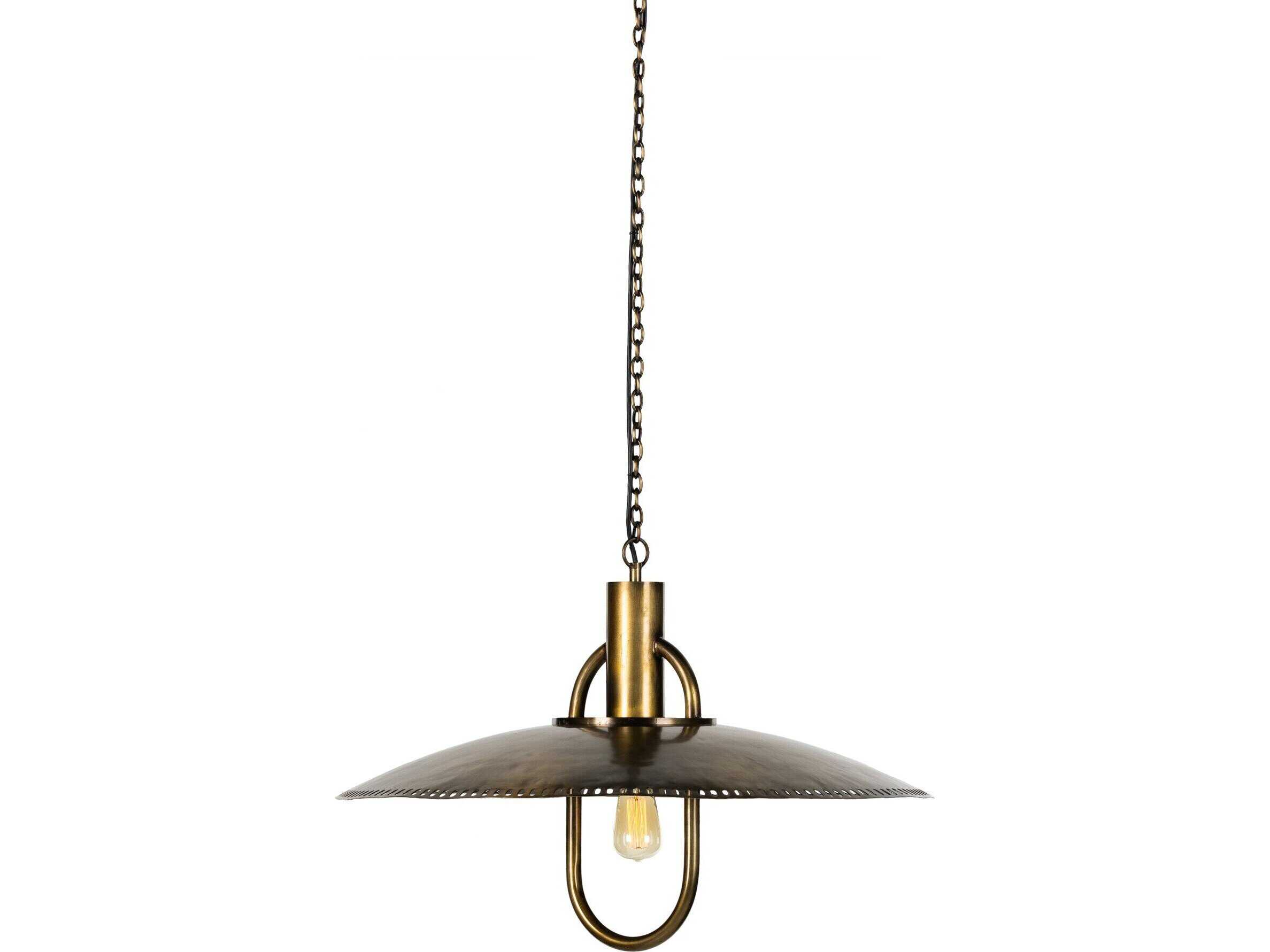 Four Hands Hutton 1-Light Dark Antique Brass Dome Pendant
