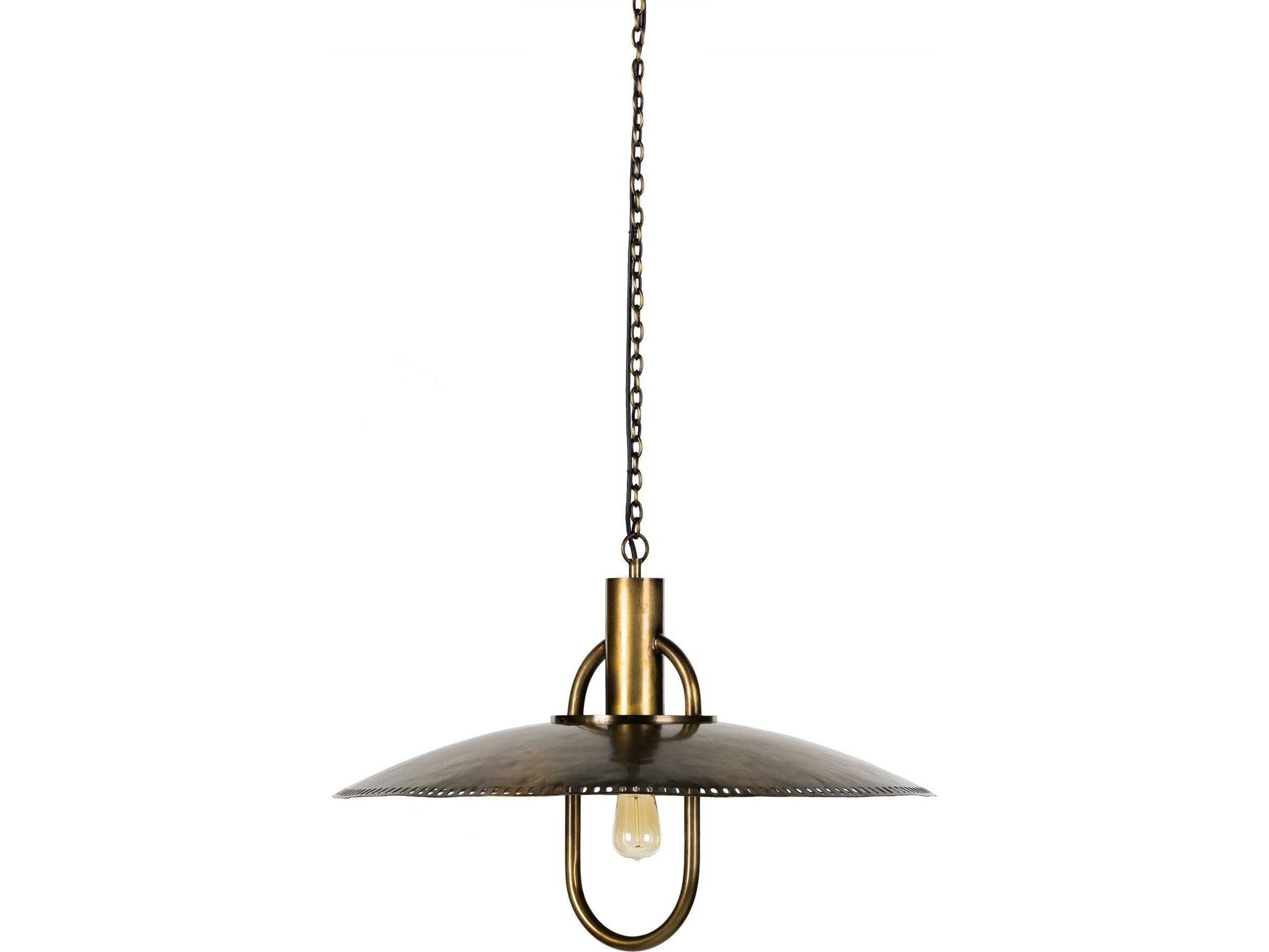 Four Hands Hutton 1-Light Dark Antique Brass Dome Pendant
