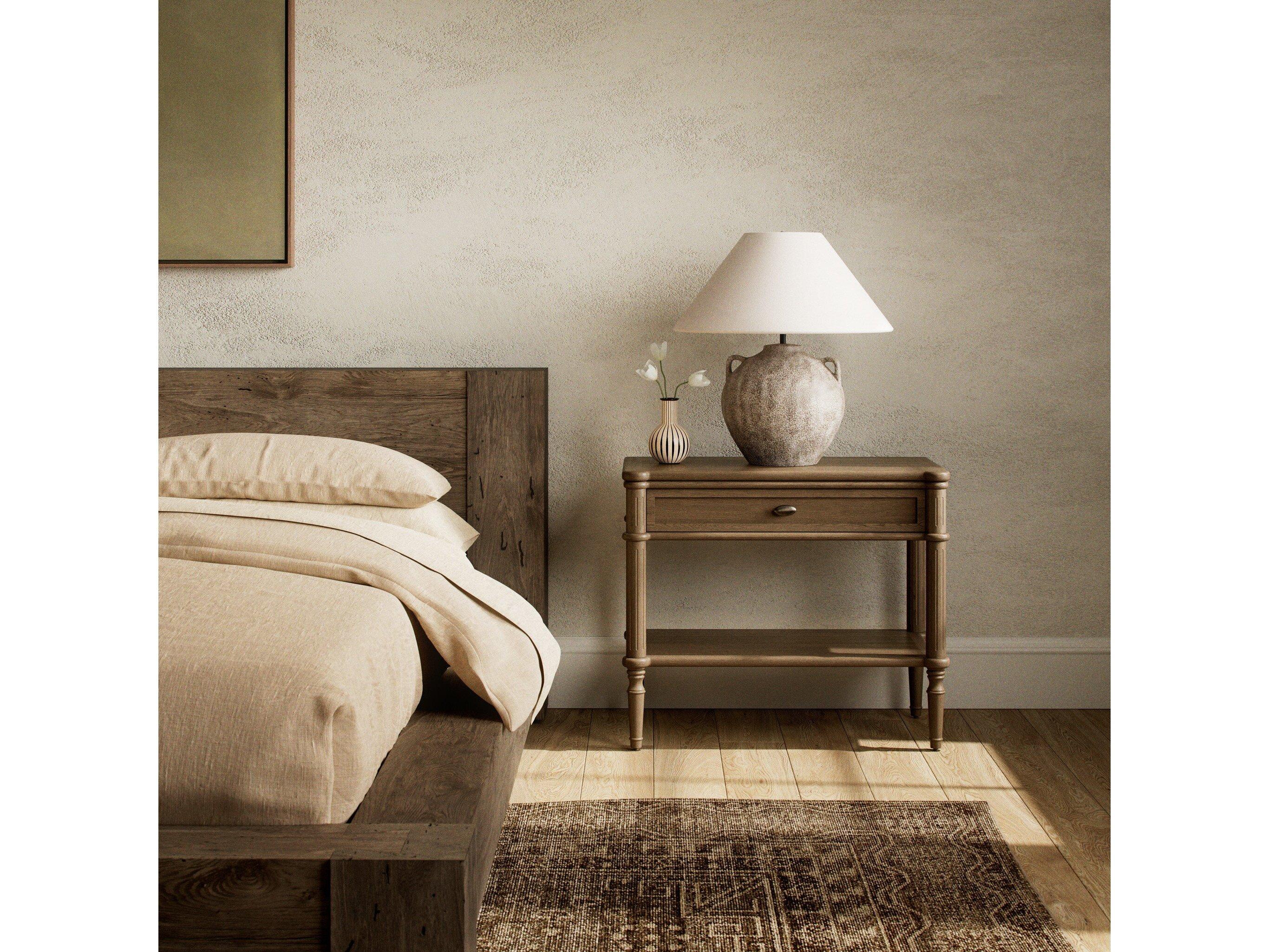 Four Hands Collins Toulouse Toasted Oak Veneer Oak Wood Nightstand