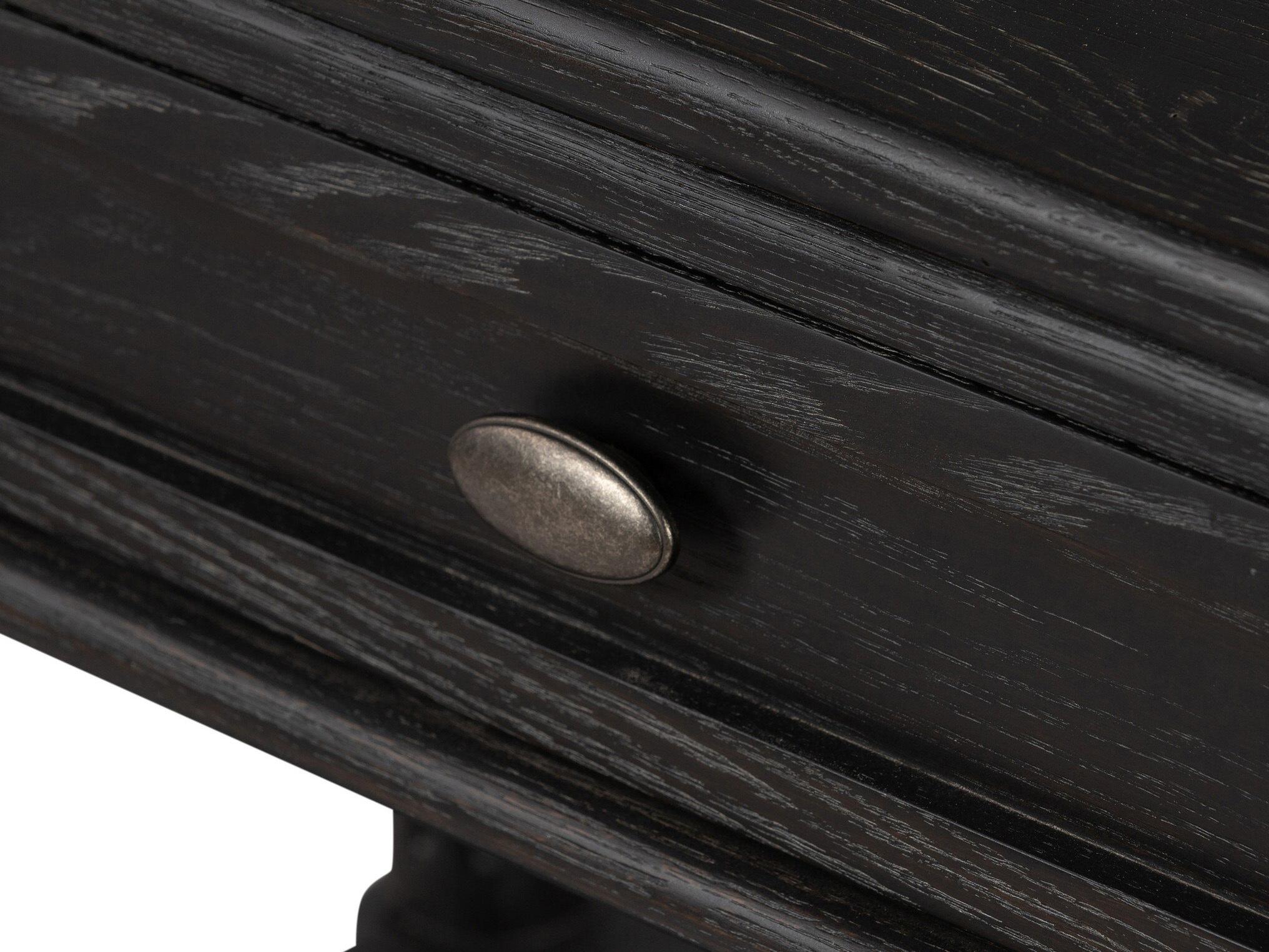 Four Hands Collins Toulouse 1-Drawer Black Oak Wood Nightstand