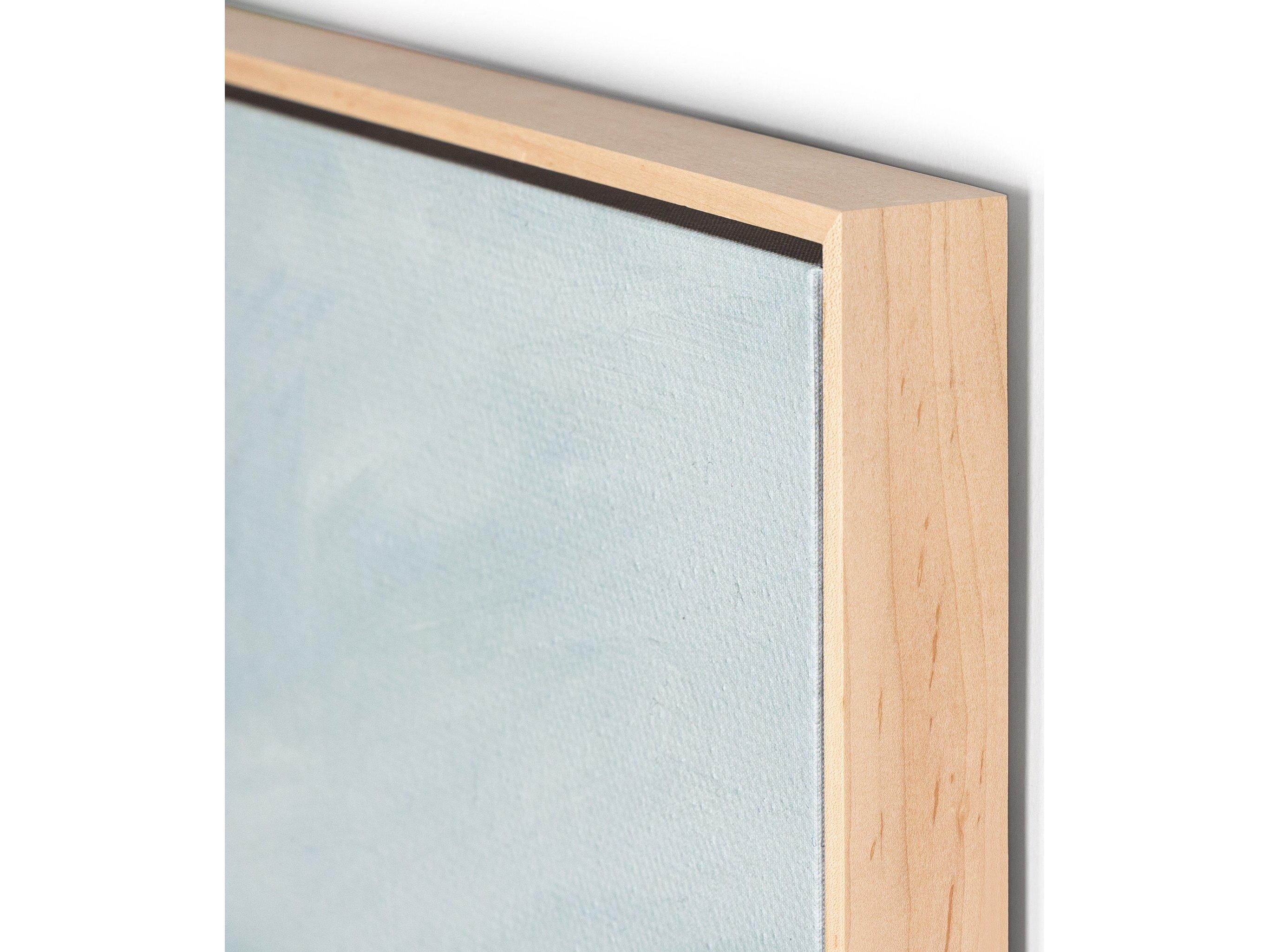 Four Hands Art Studio Morning Waves by Shaina Page Natural Maple Floater  Canvas Wall Art